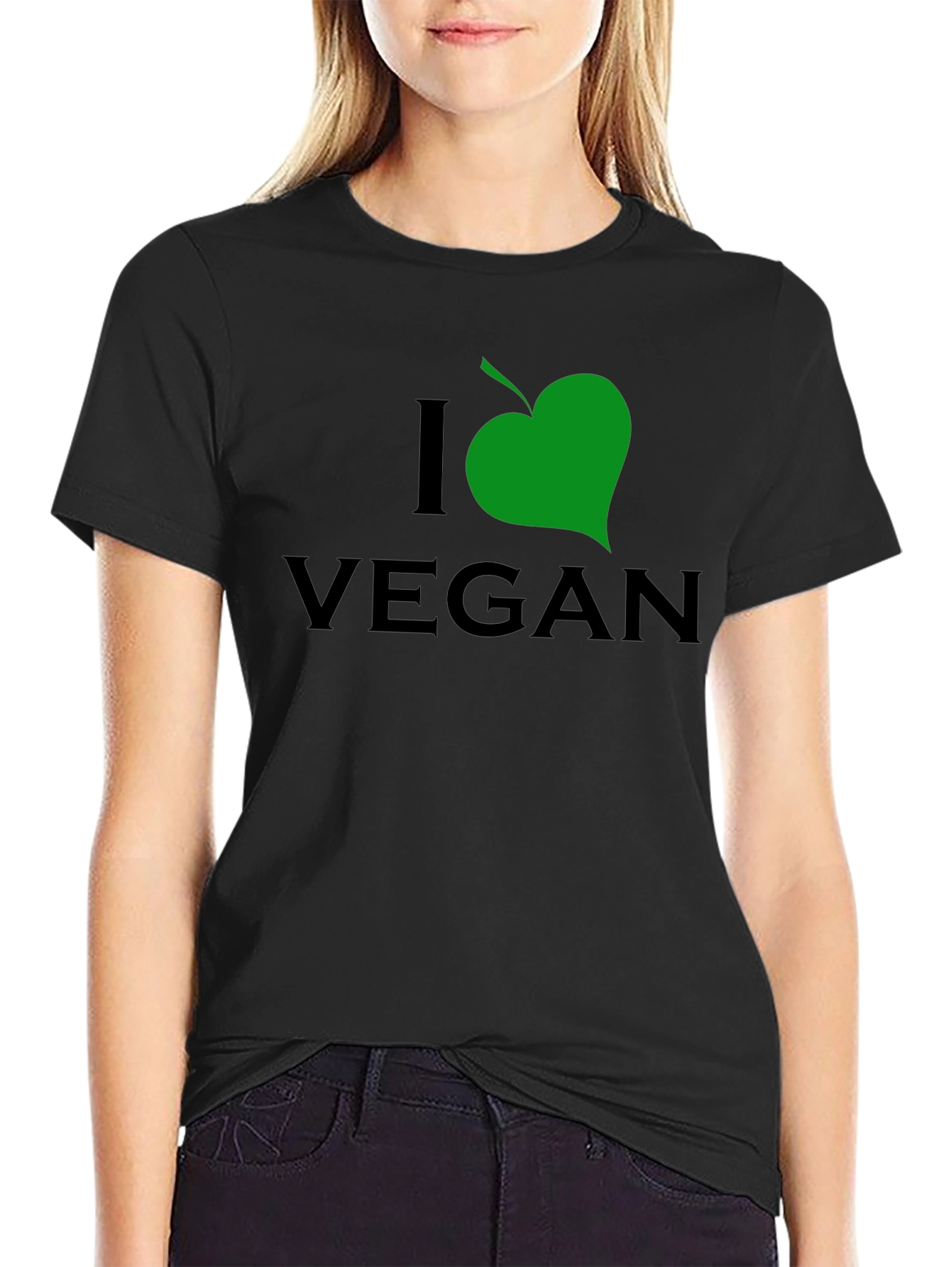 I Leaf Vegan Black T-Shirt