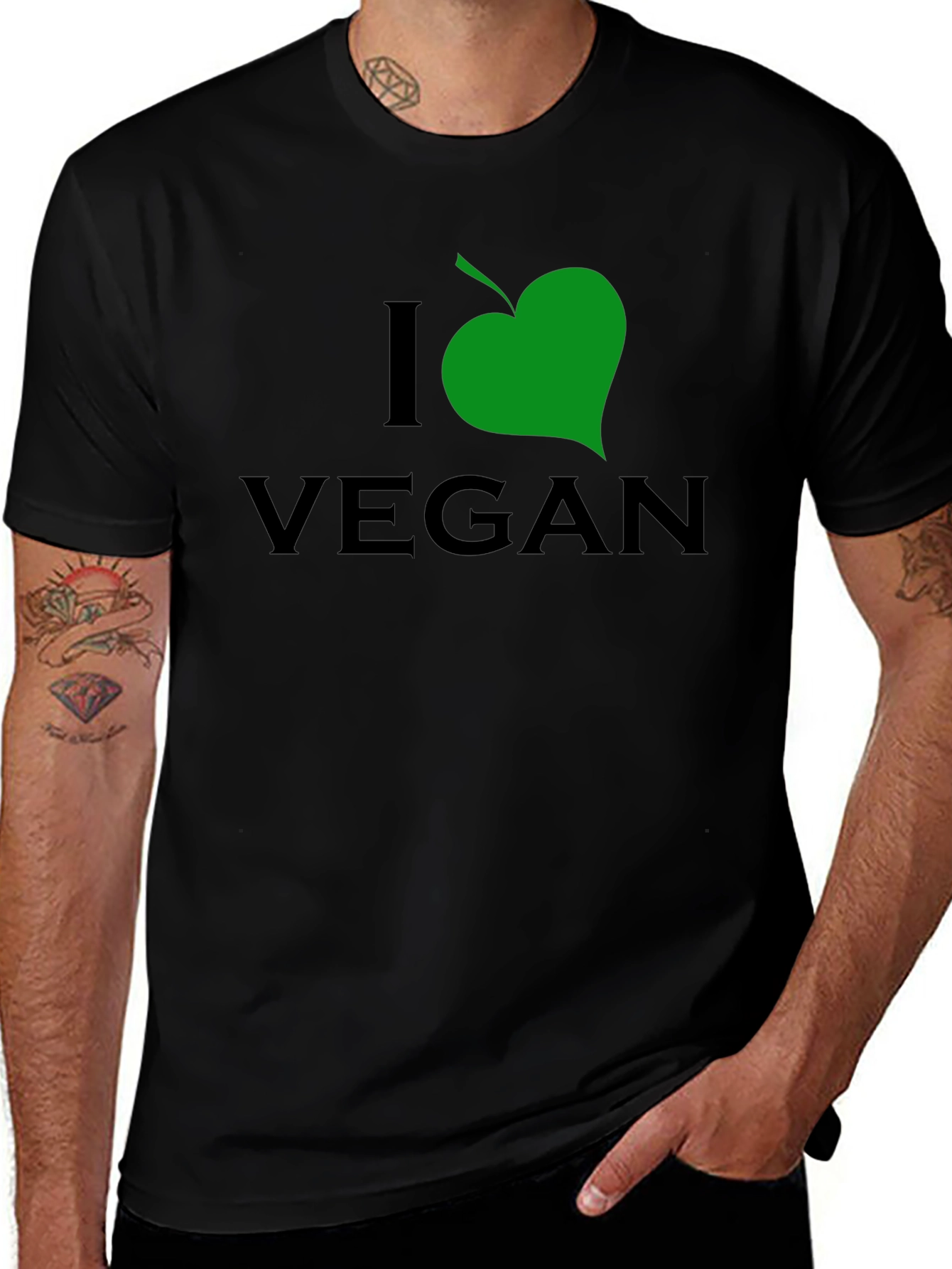 I Leaf Vegan Black T-Shirt