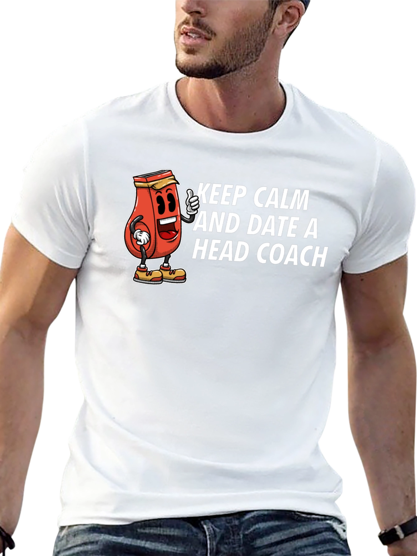 Keep Calm and Date a Head Coach Graphic T-Shirt