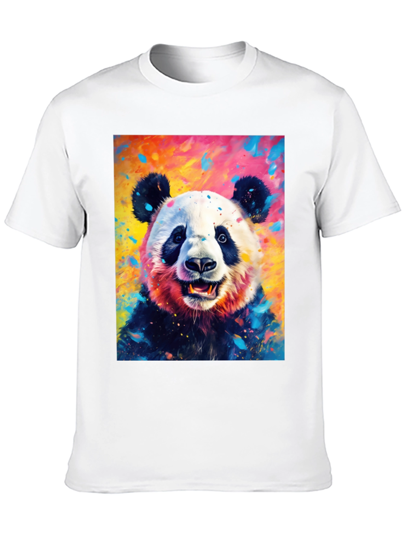 Colorful Panda Graphic T-Shirt - Unique Animal Design
