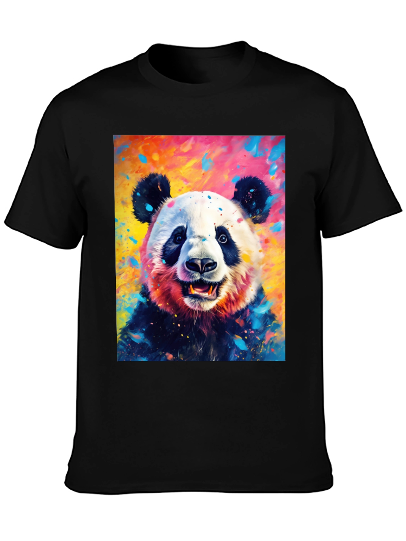Colorful Panda Graphic T-Shirt - Unique Animal Design