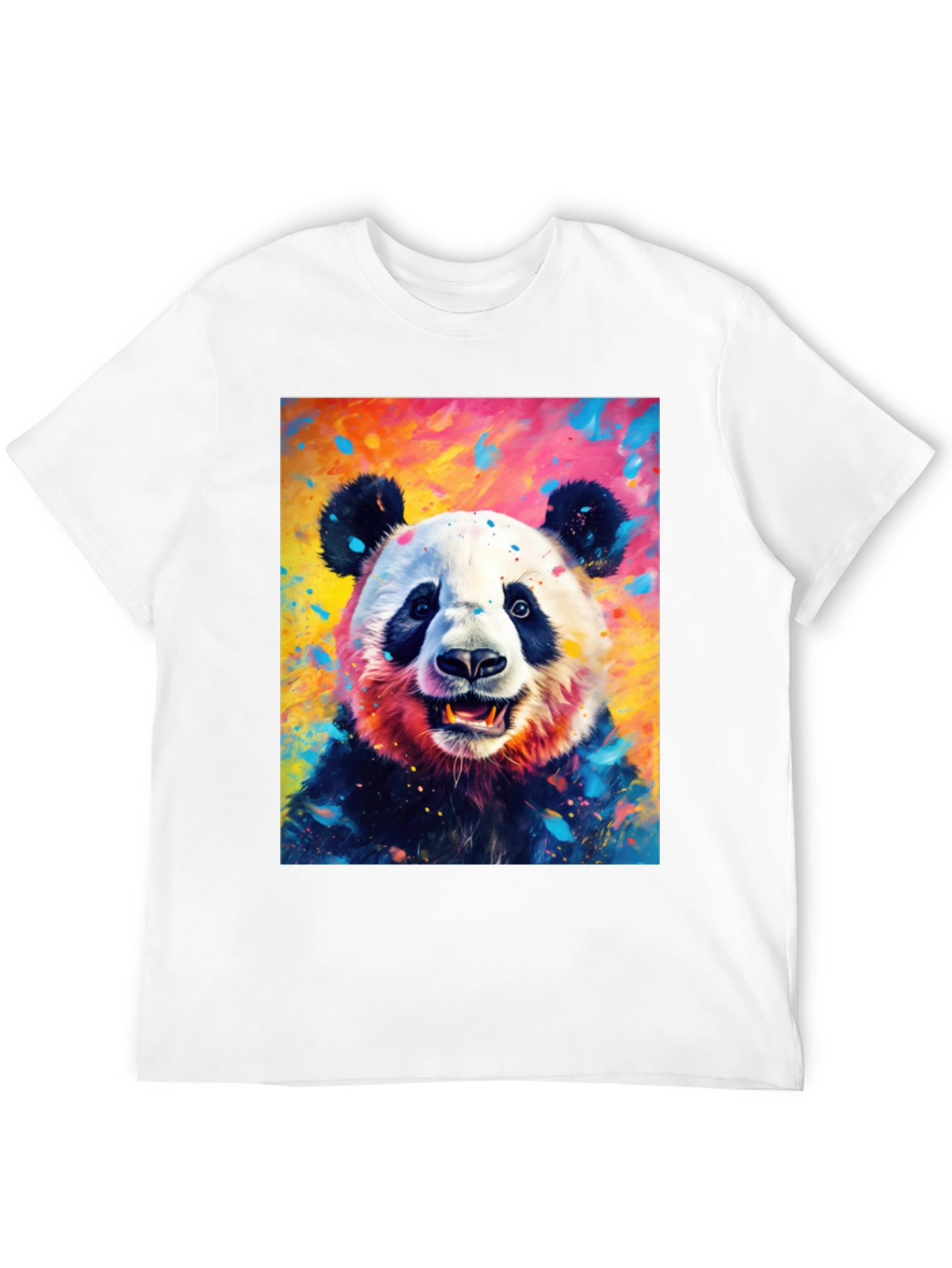 Colorful Panda Graphic T-Shirt - Unique Animal Design