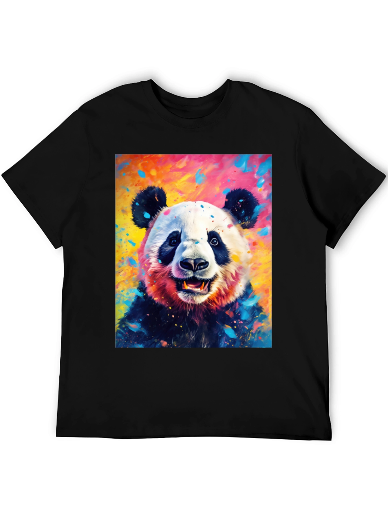 Colorful Panda Graphic T-Shirt - Unique Animal Design