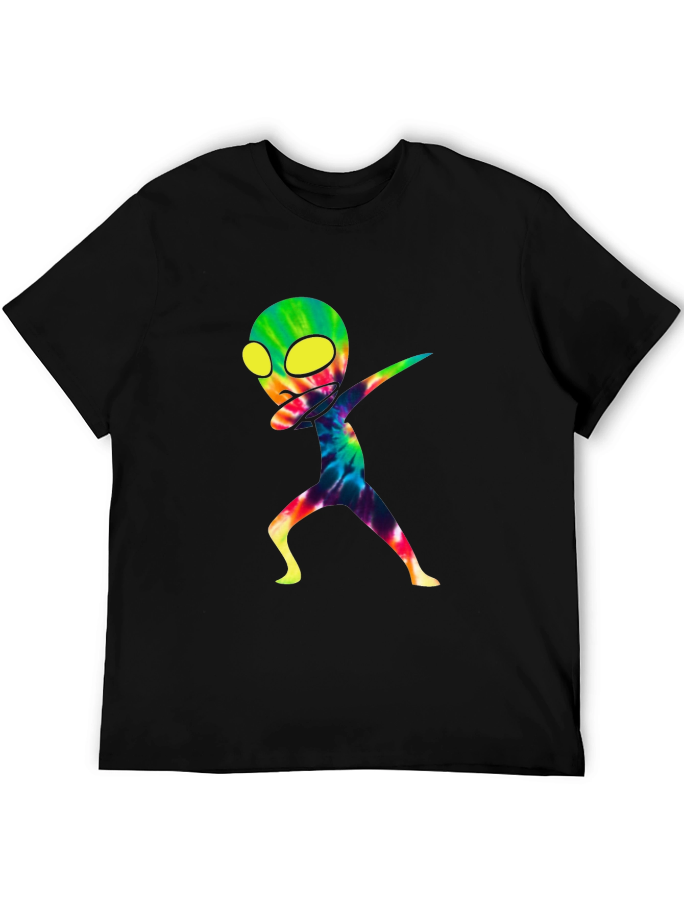 Dabbing Alien Graphic Tee - Cool Tie-Dye Design