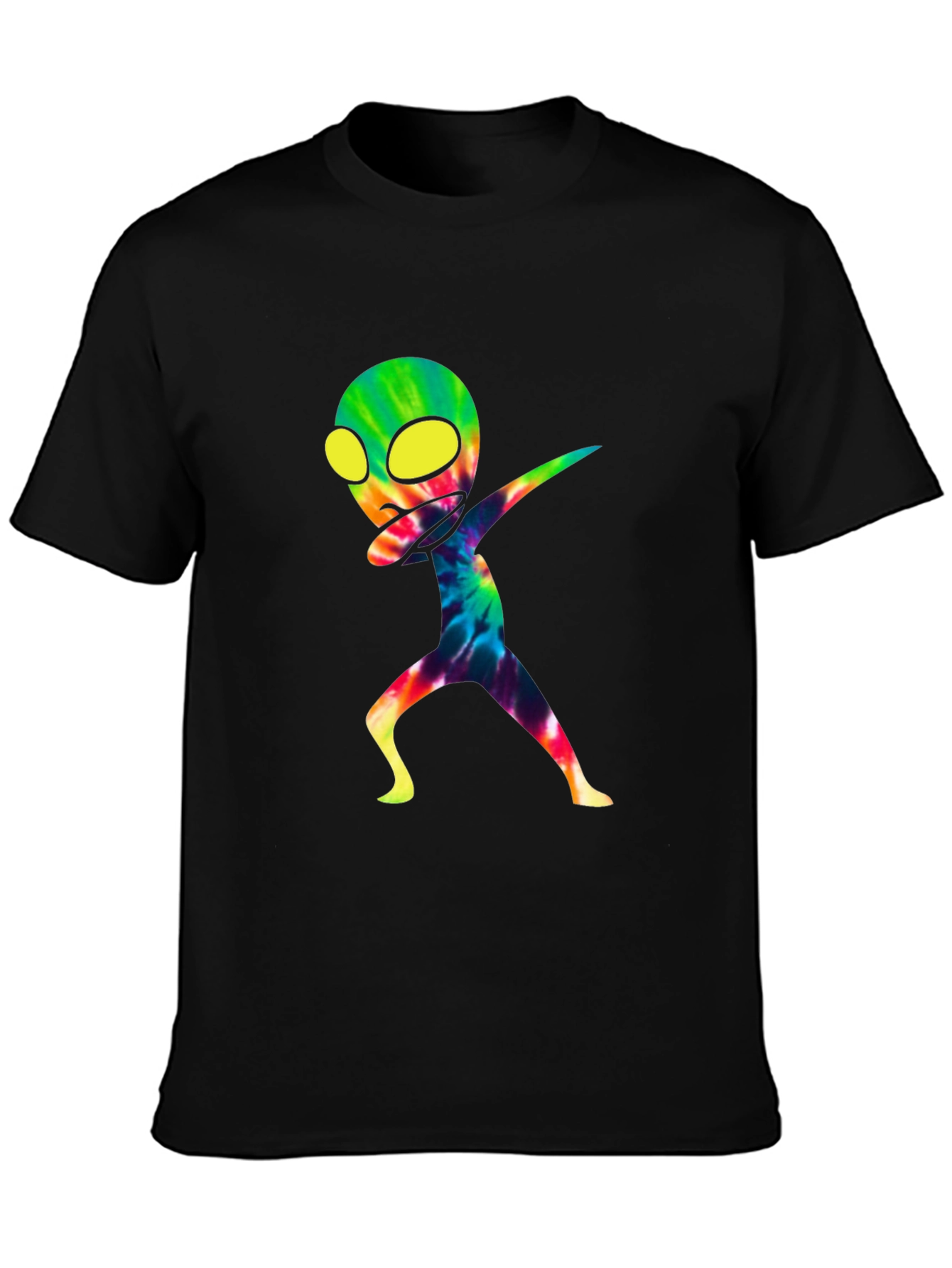 Dabbing Alien Graphic Tee - Cool Tie-Dye Design