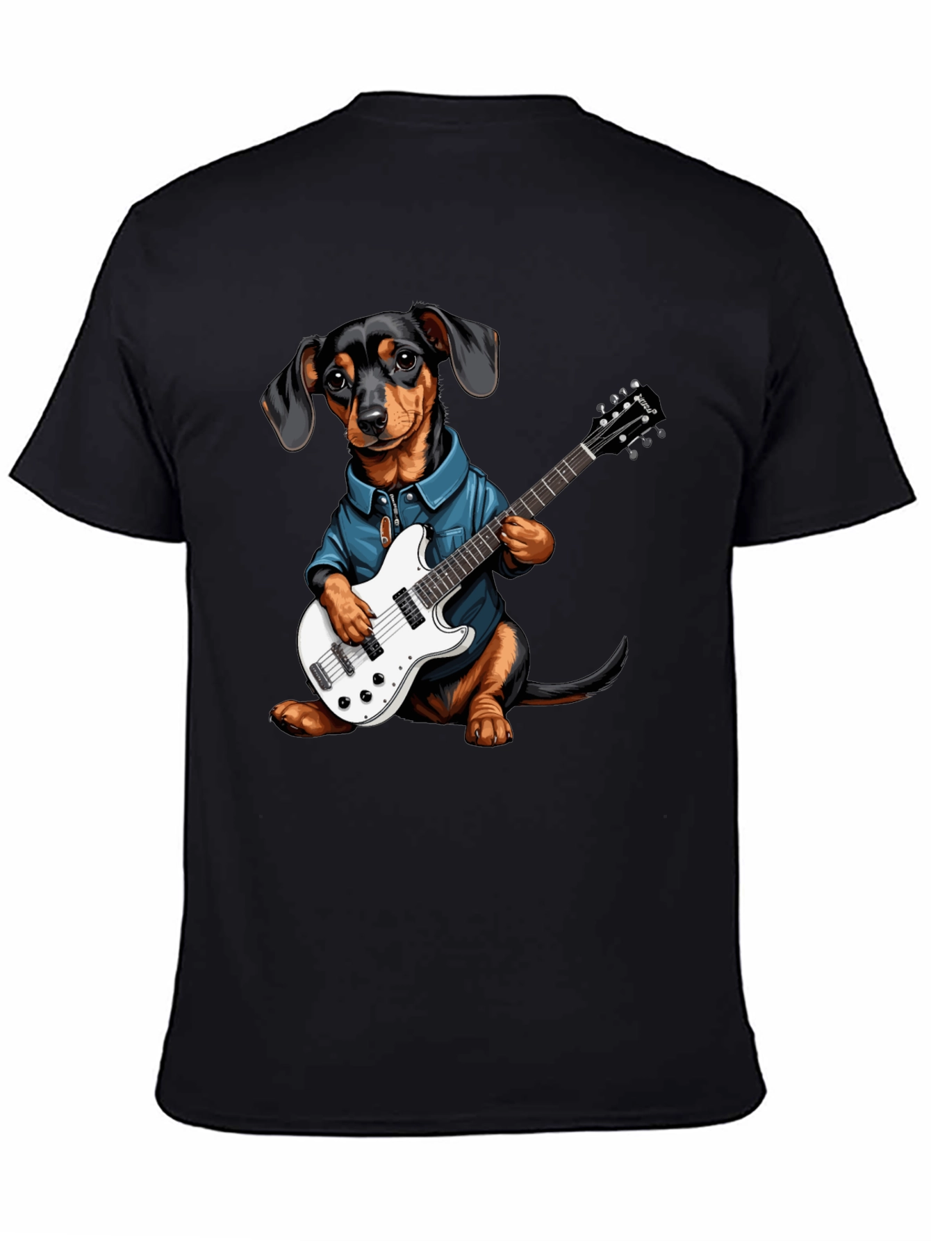 Dachshund Guitarist Tee - Cool Dog Lover Shirt