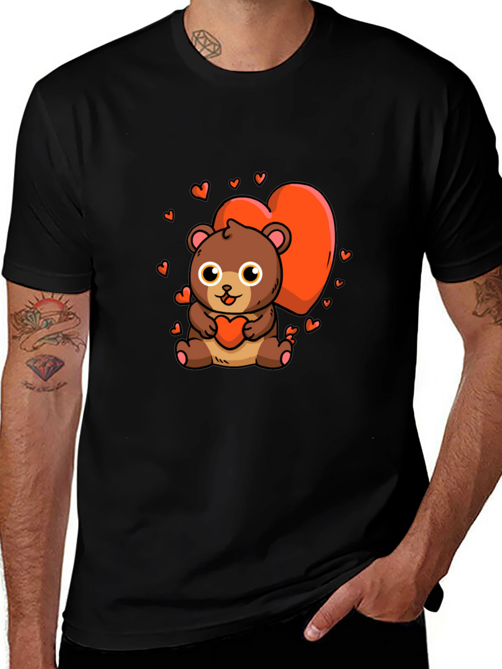 Cute Bear Heart Graphic Tee