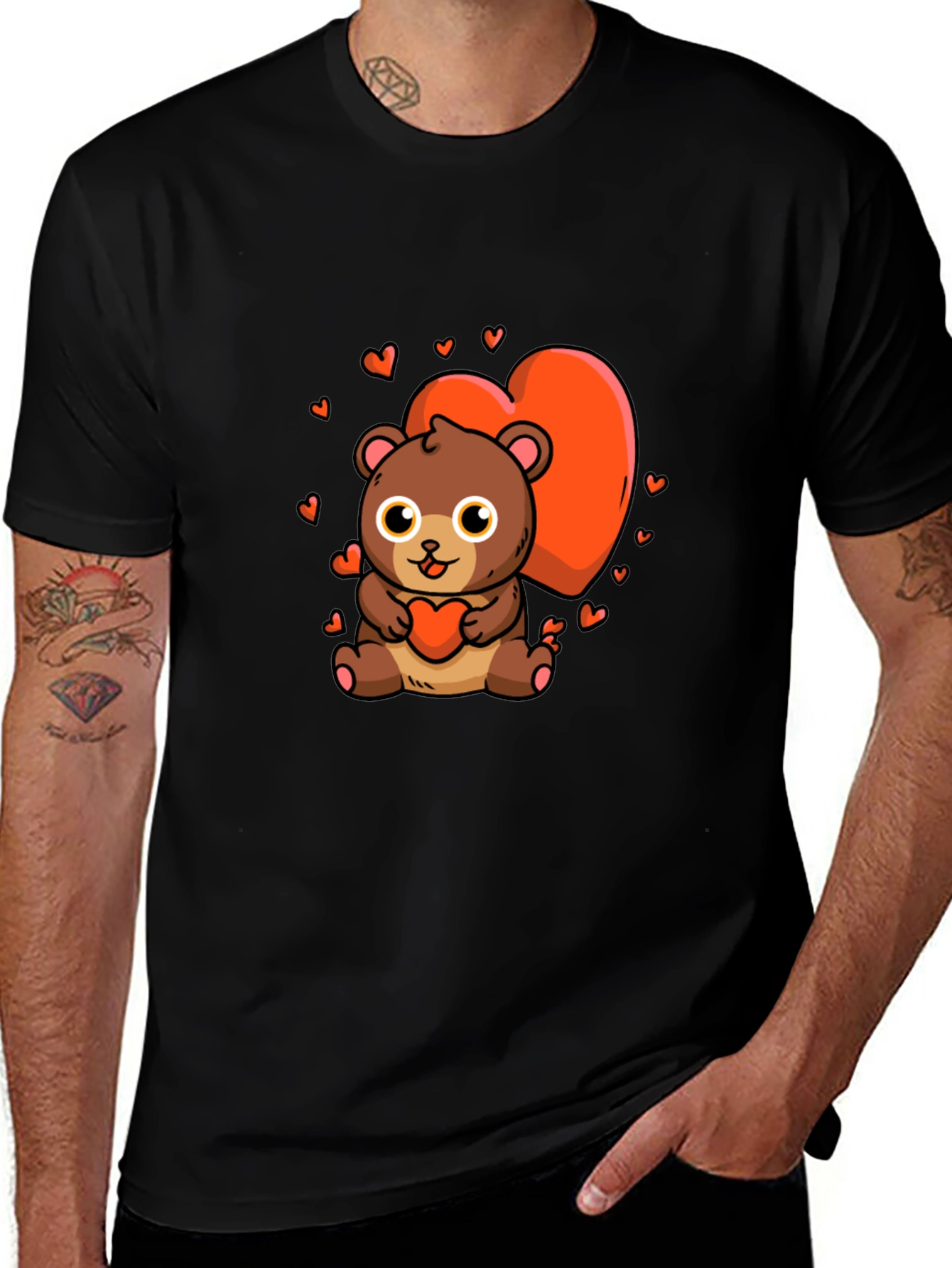 Cute Bear Heart Graphic Tee