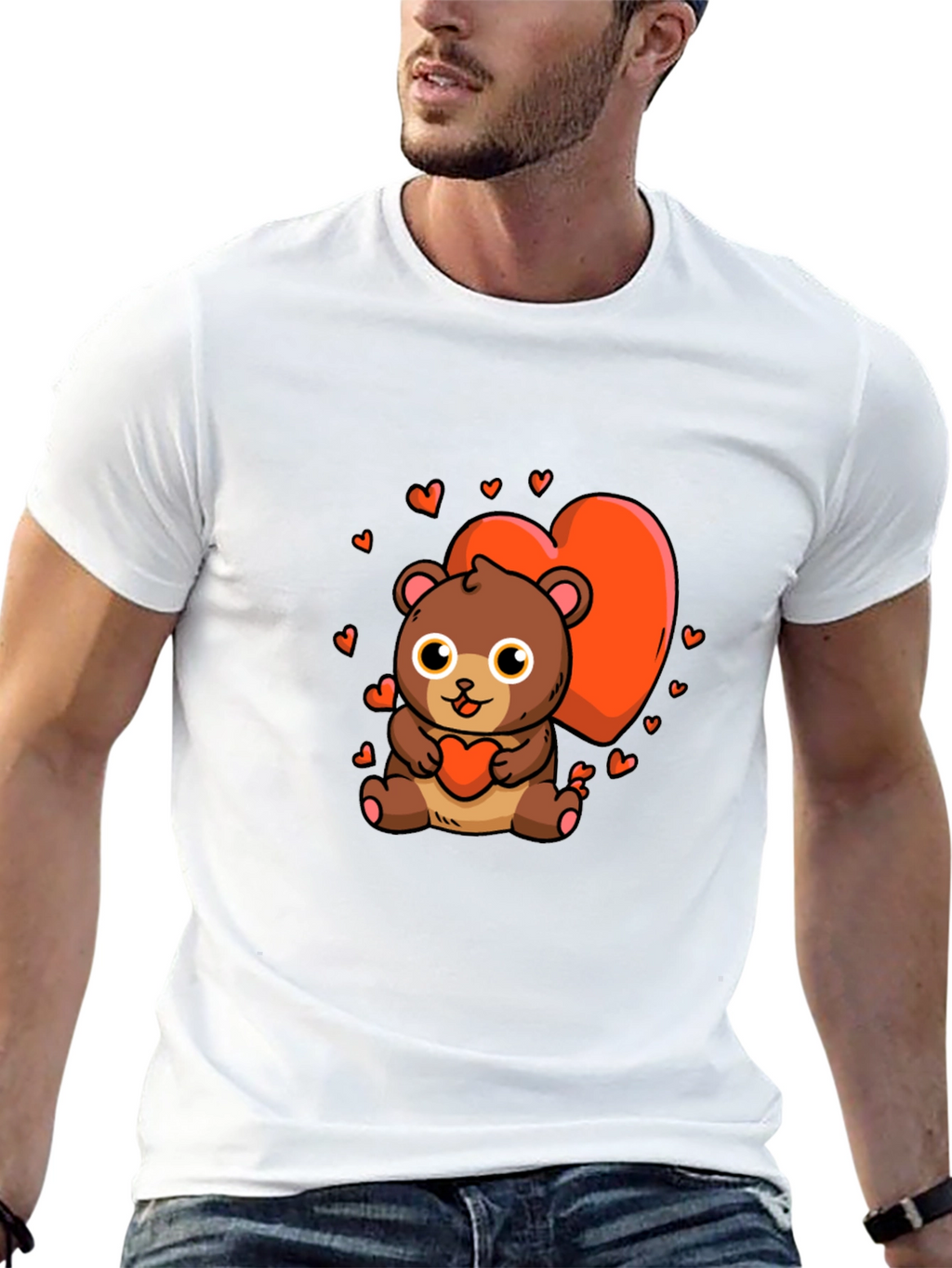 Cute Bear Heart Graphic Tee