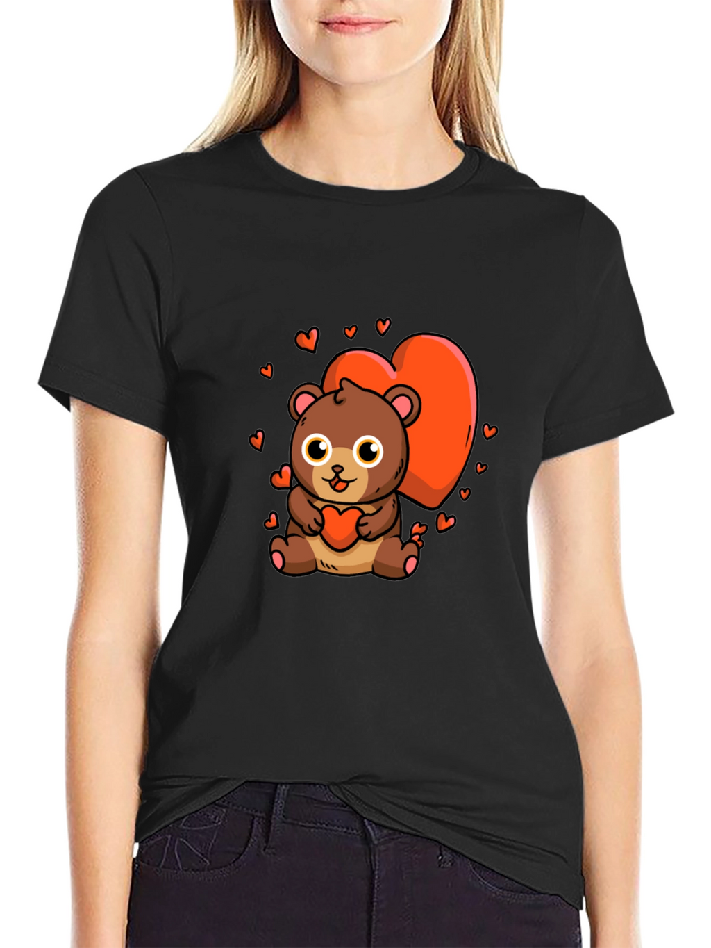 Cute Bear Heart Graphic Tee