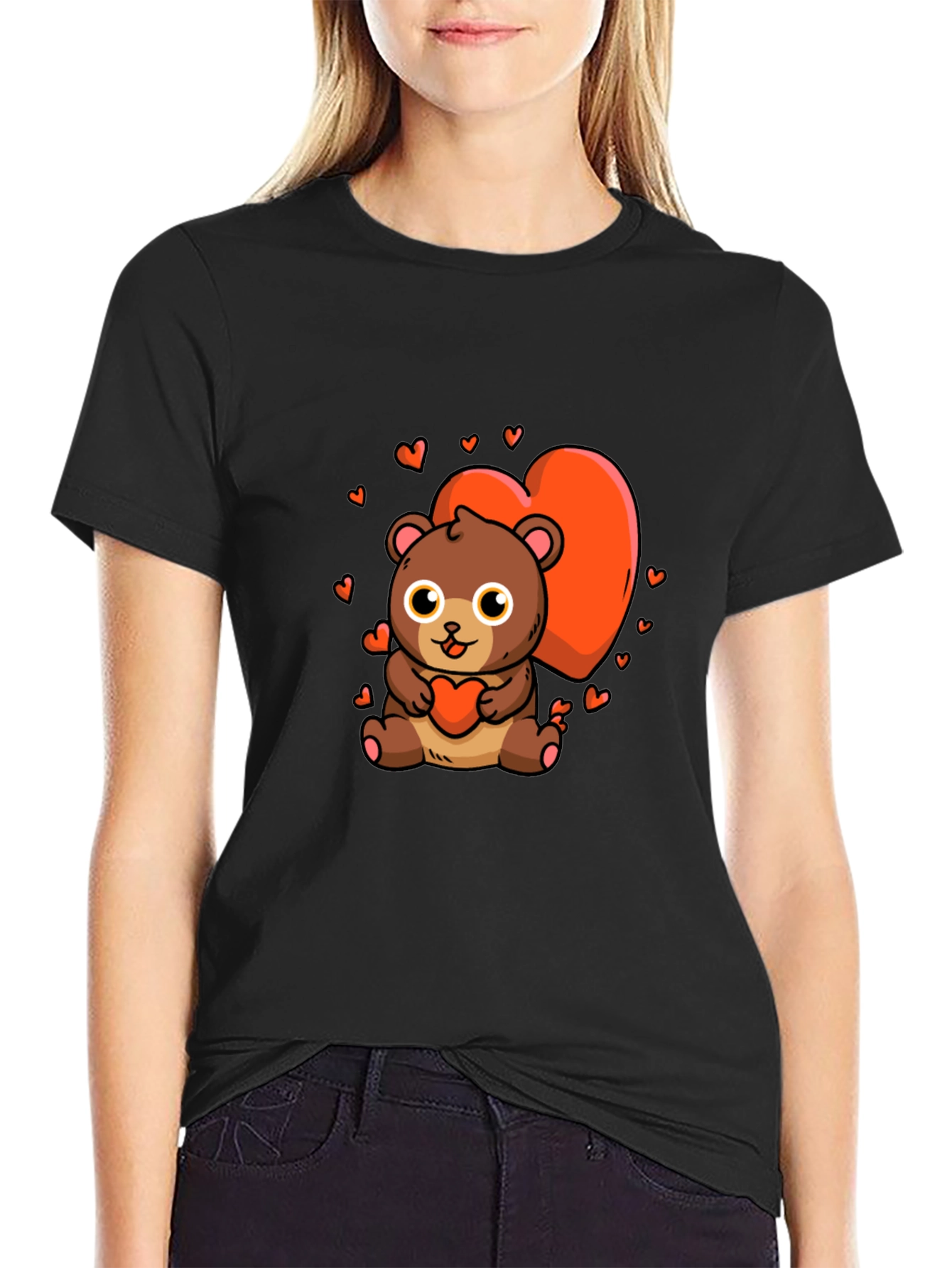 Cute Bear Heart Graphic Tee