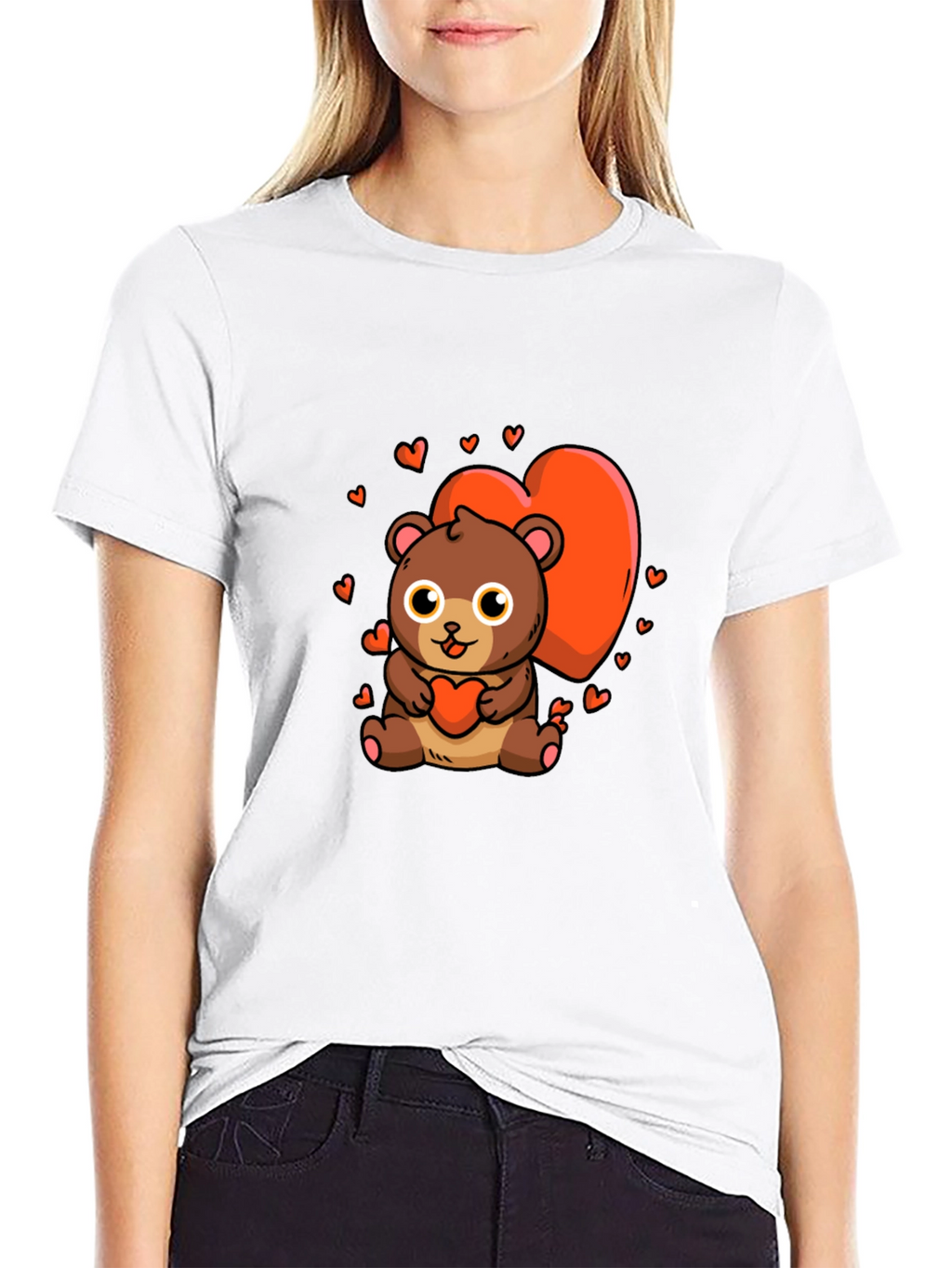 Cute Bear Heart Graphic Tee