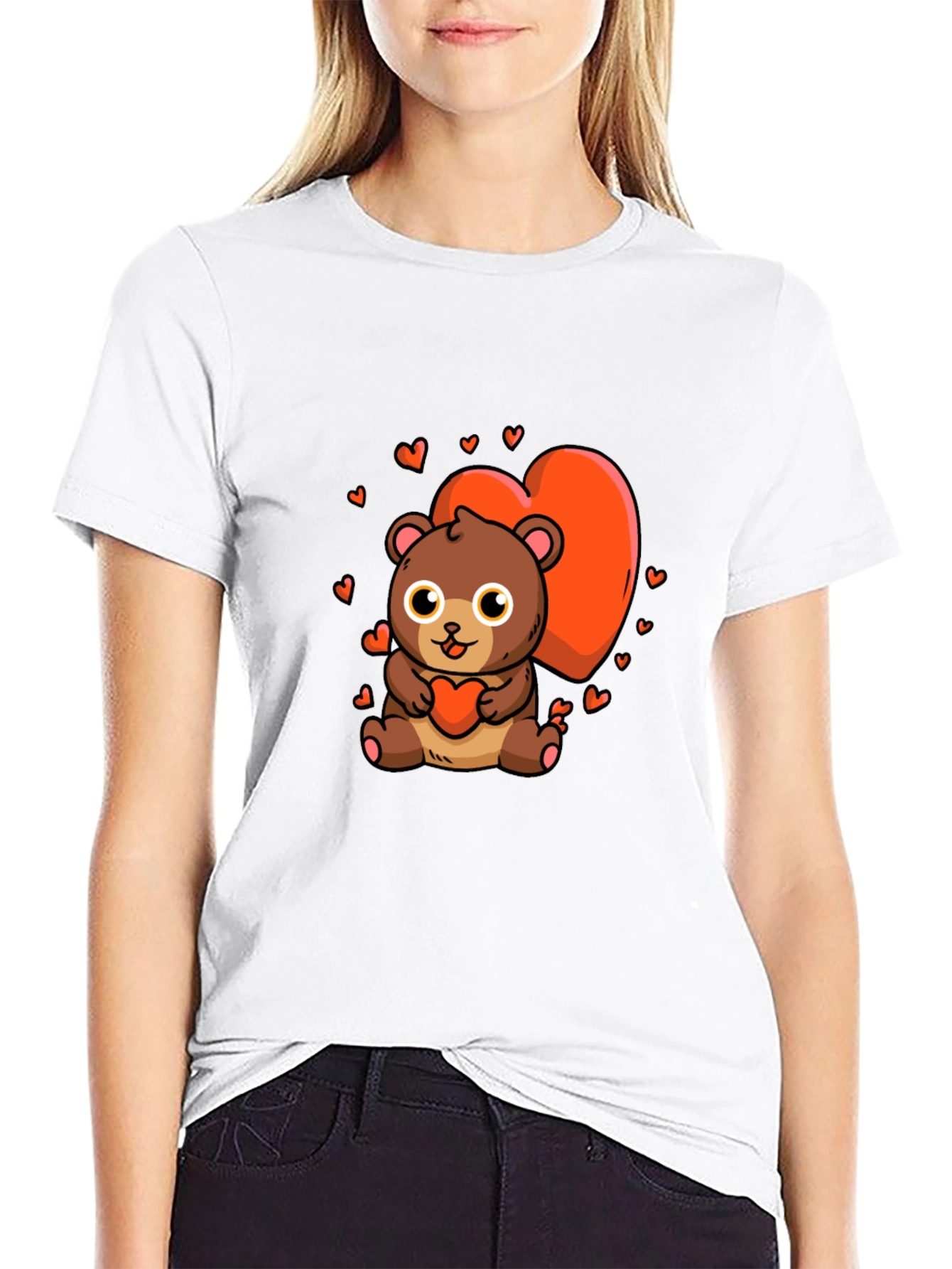 Cute Bear Heart Graphic Tee