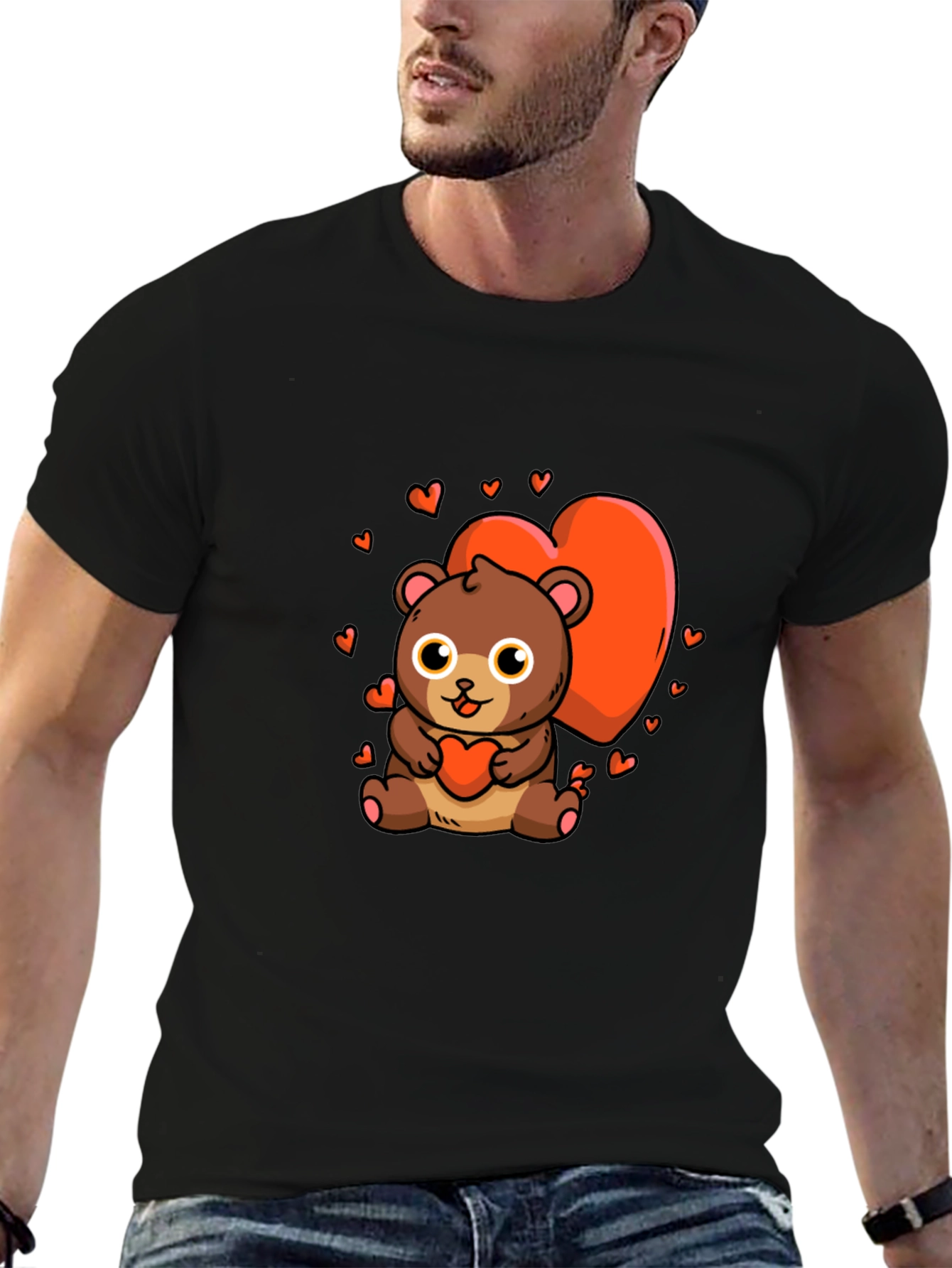 Cute Bear Heart Graphic Tee