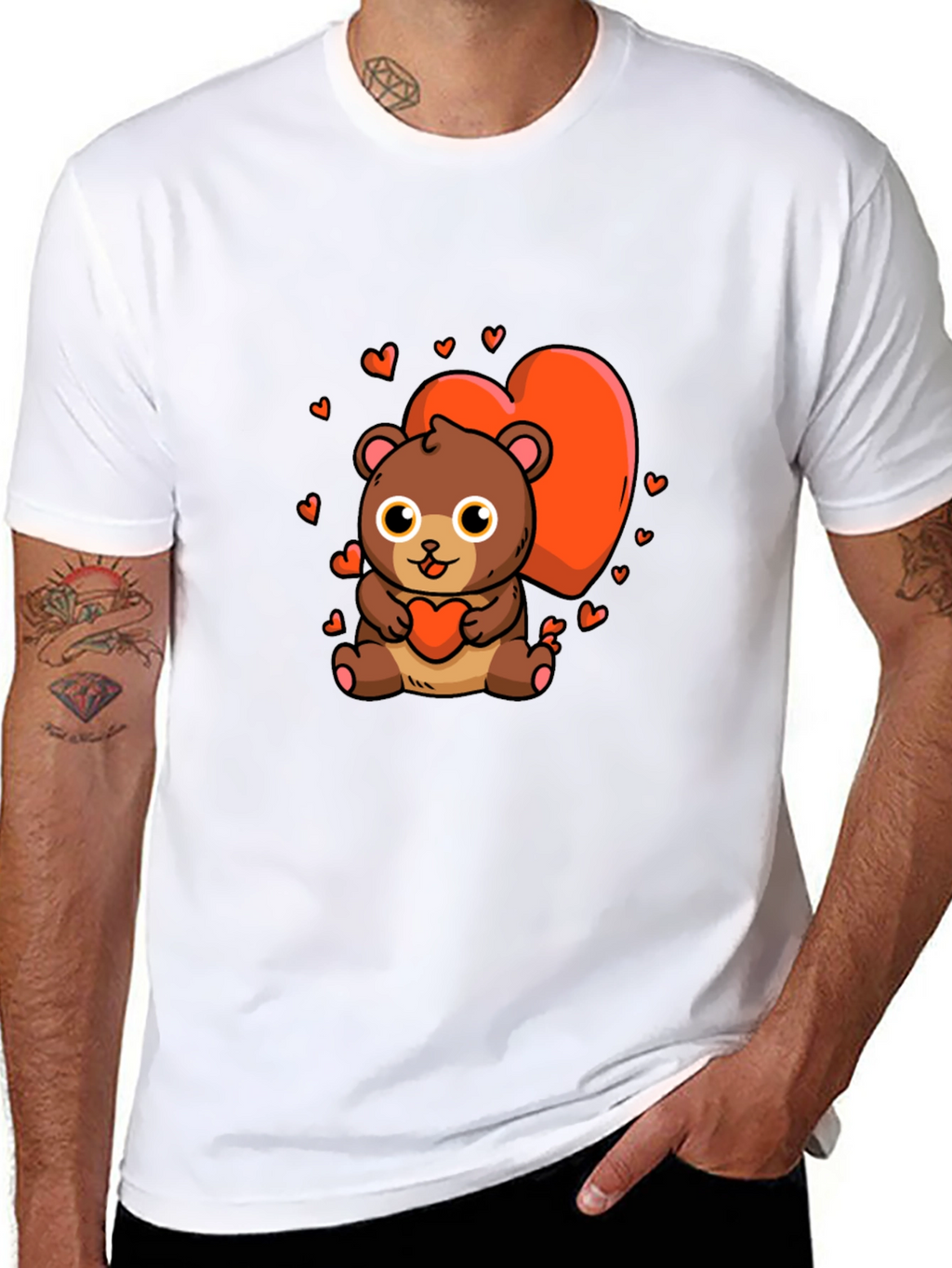 Cute Bear Heart Graphic Tee
