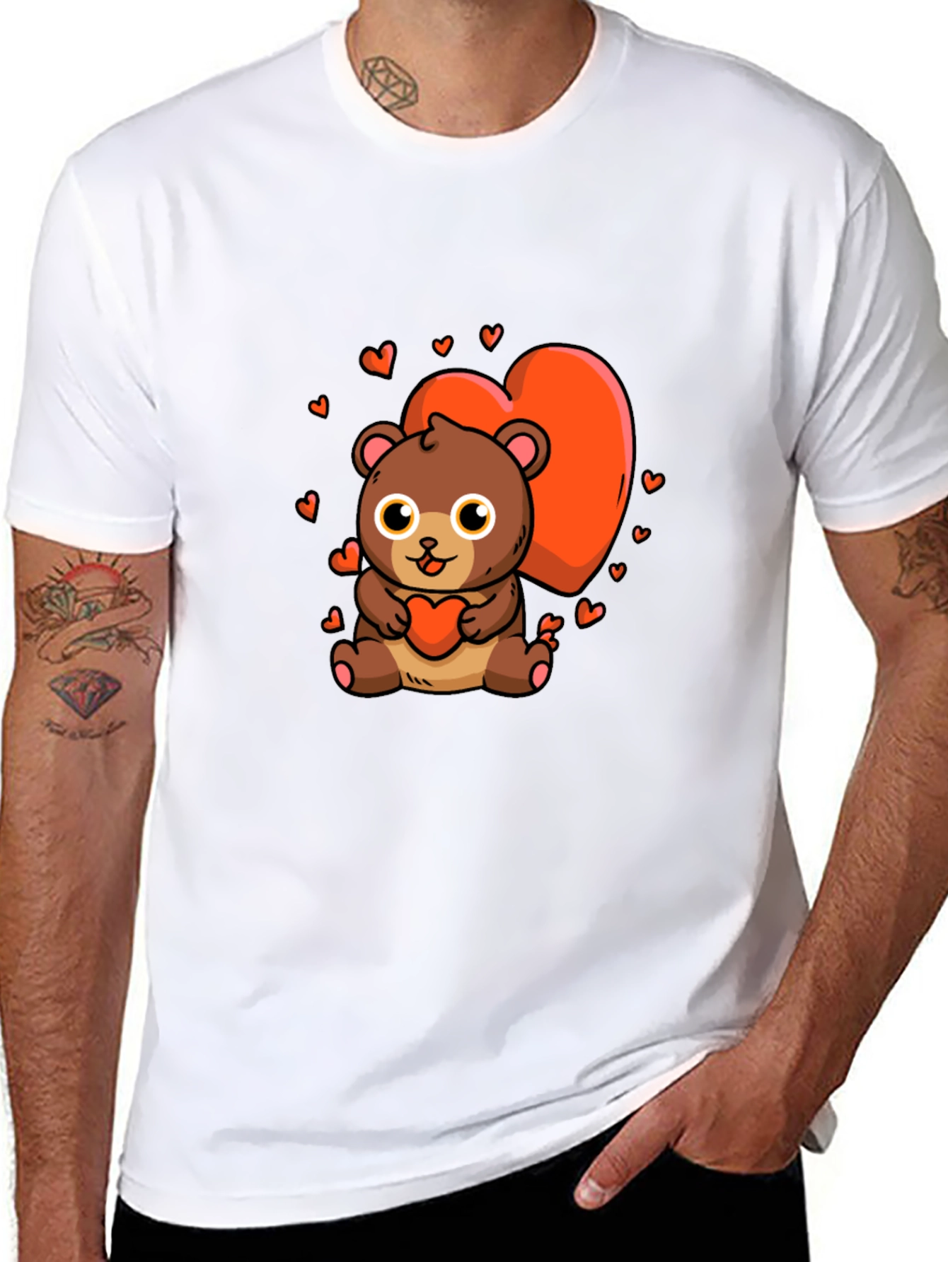 Cute Bear Heart Graphic Tee