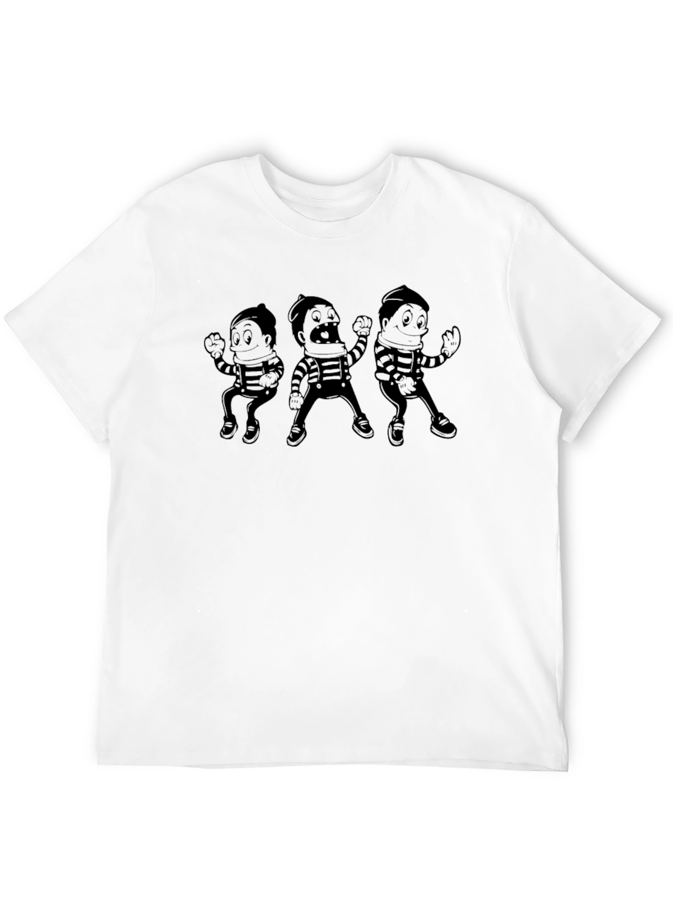 Retro Cartoon Character Black T-Shirt