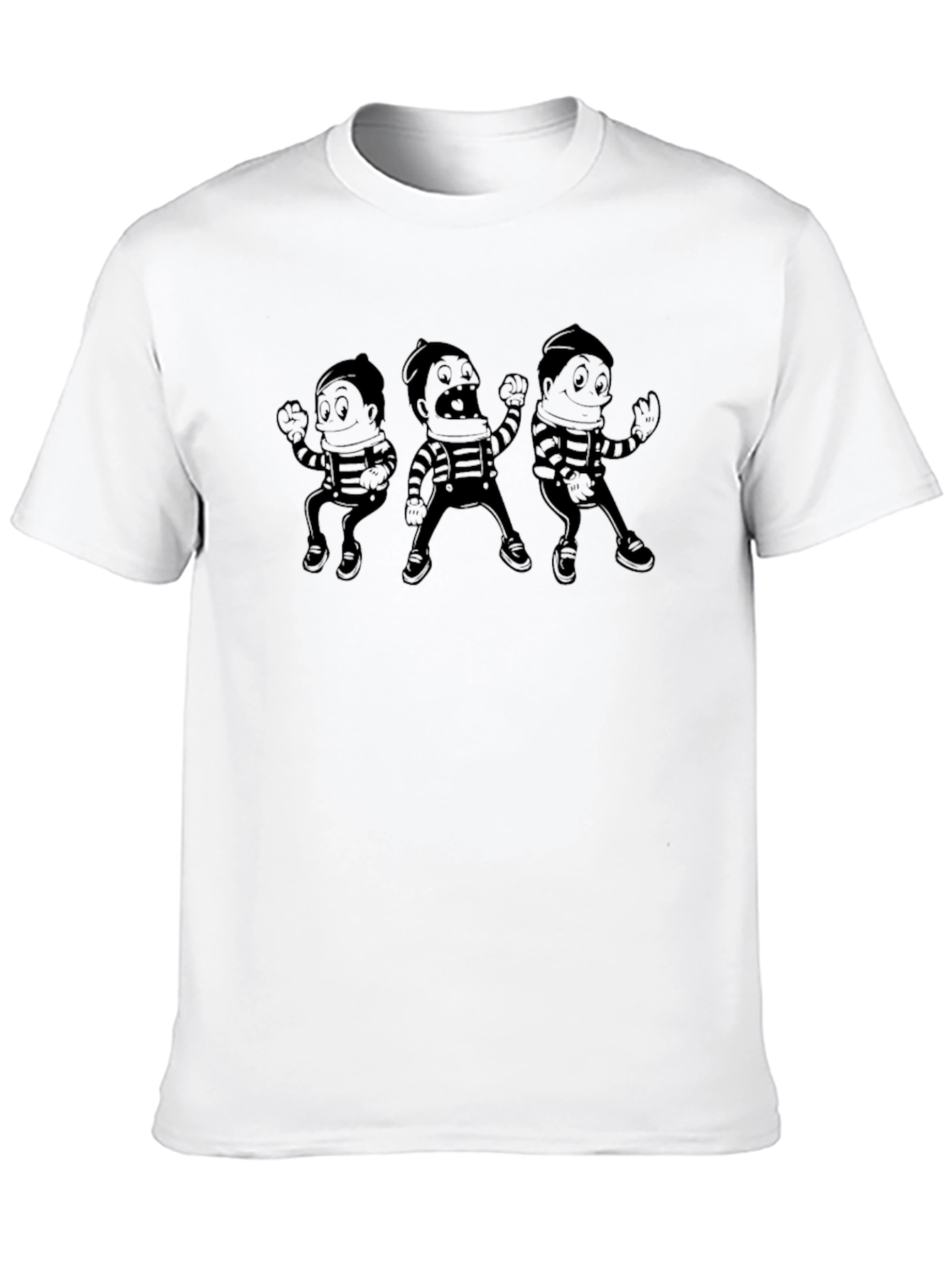 Retro Cartoon Character Black T-Shirt