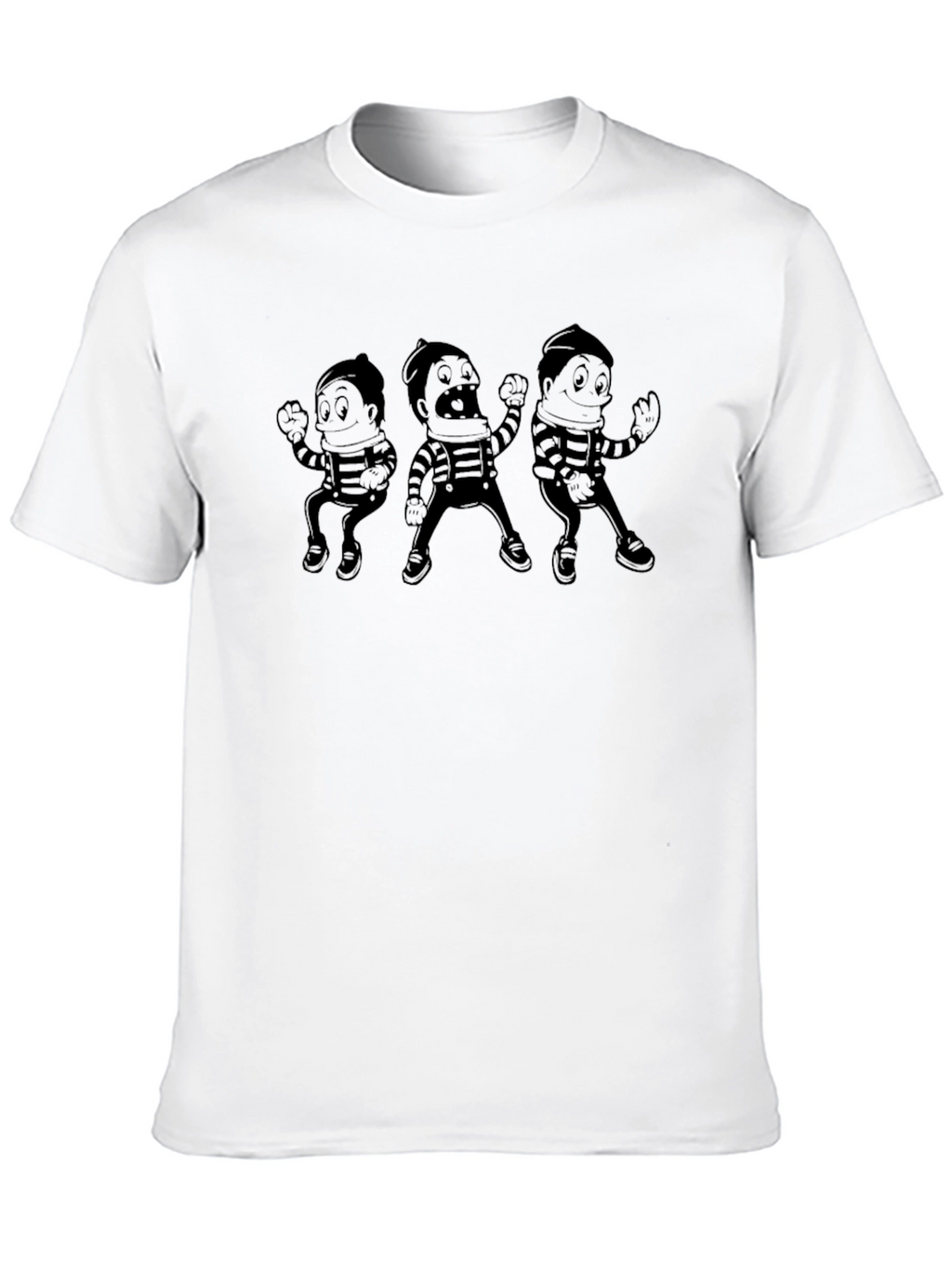Retro Cartoon Character Black T-Shirt