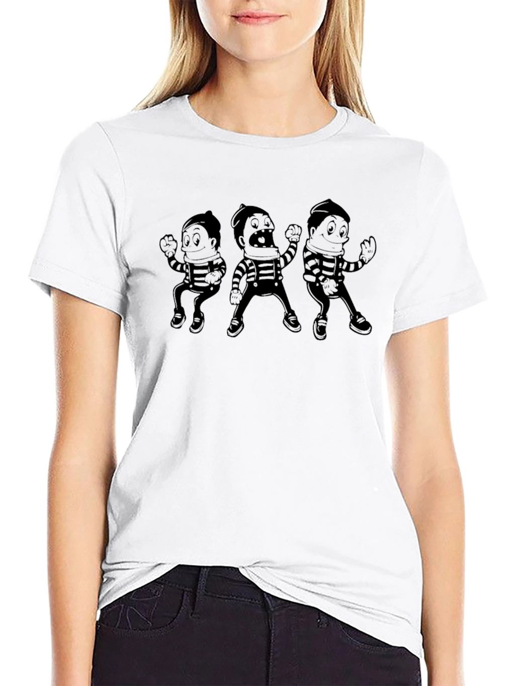 Retro Cartoon Character Black T-Shirt