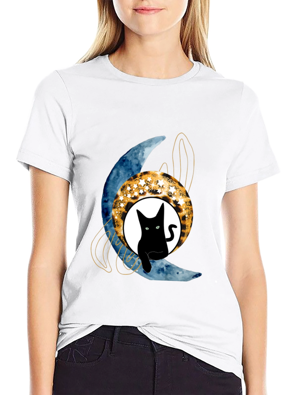 Black Cat Moon T-Shirt