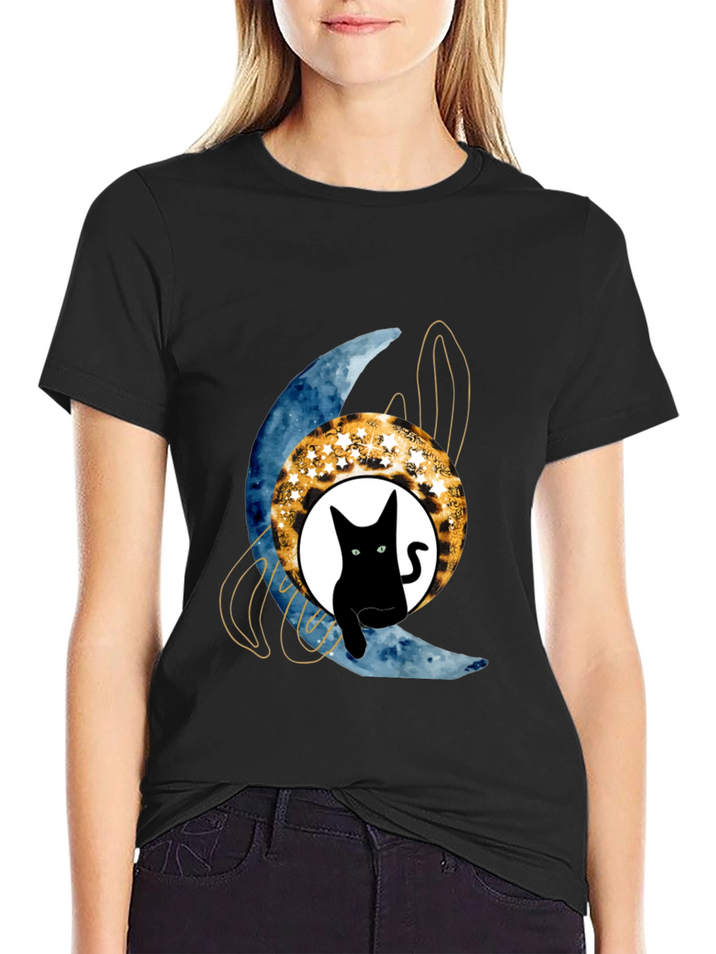 Black Cat Moon T-Shirt