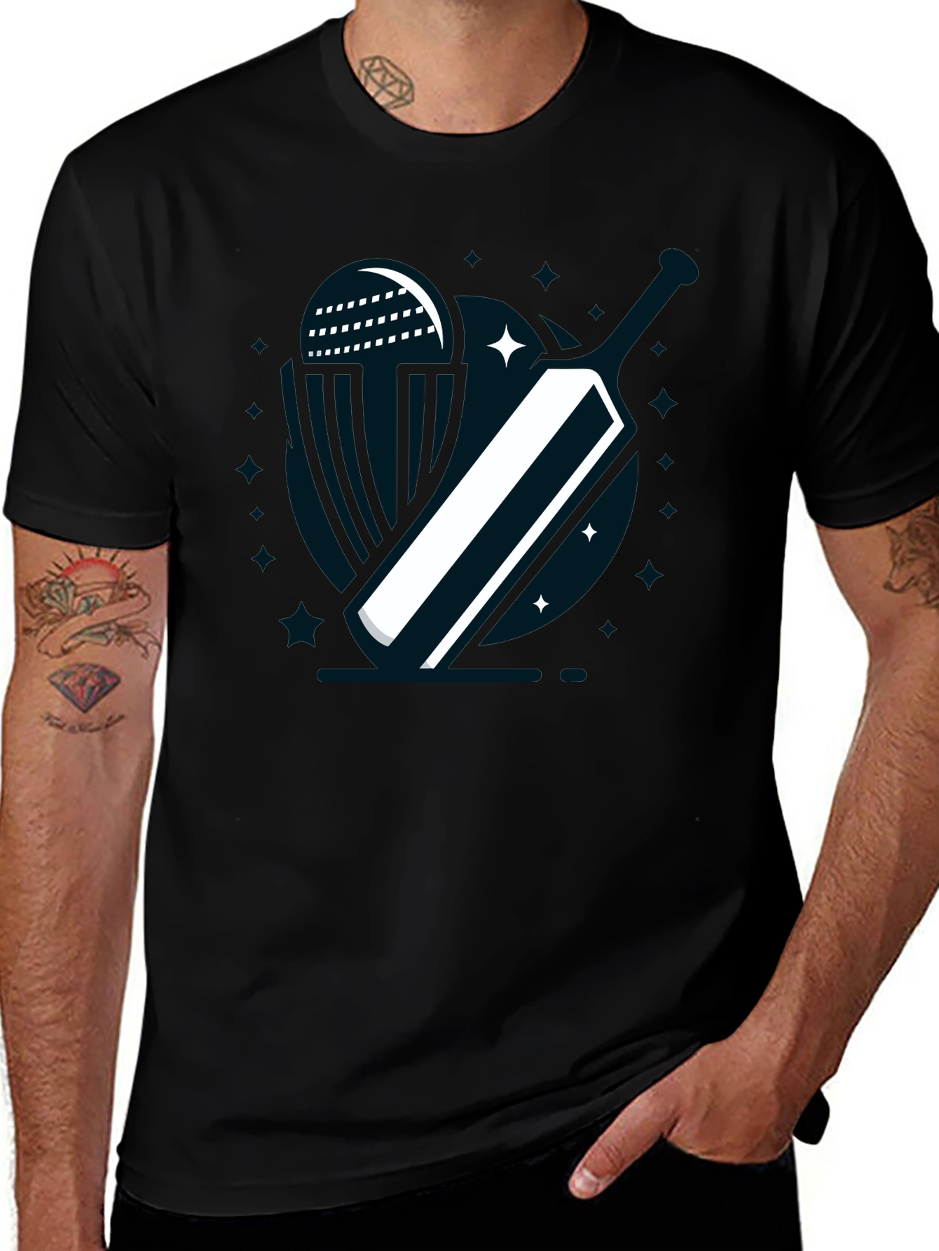 Cricket Bat T-Shirt - Stylish Graphic Tee for Cricket Fans