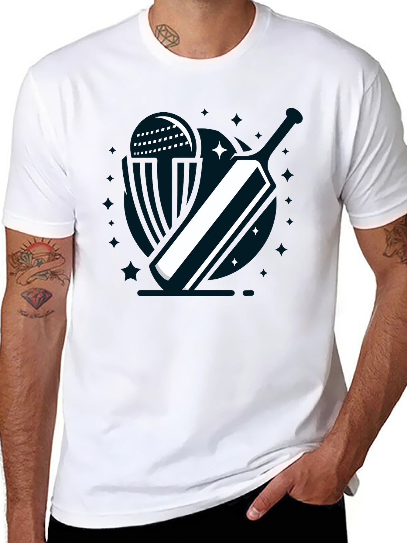 Cricket Bat T-Shirt - Stylish Graphic Tee for Cricket Fans