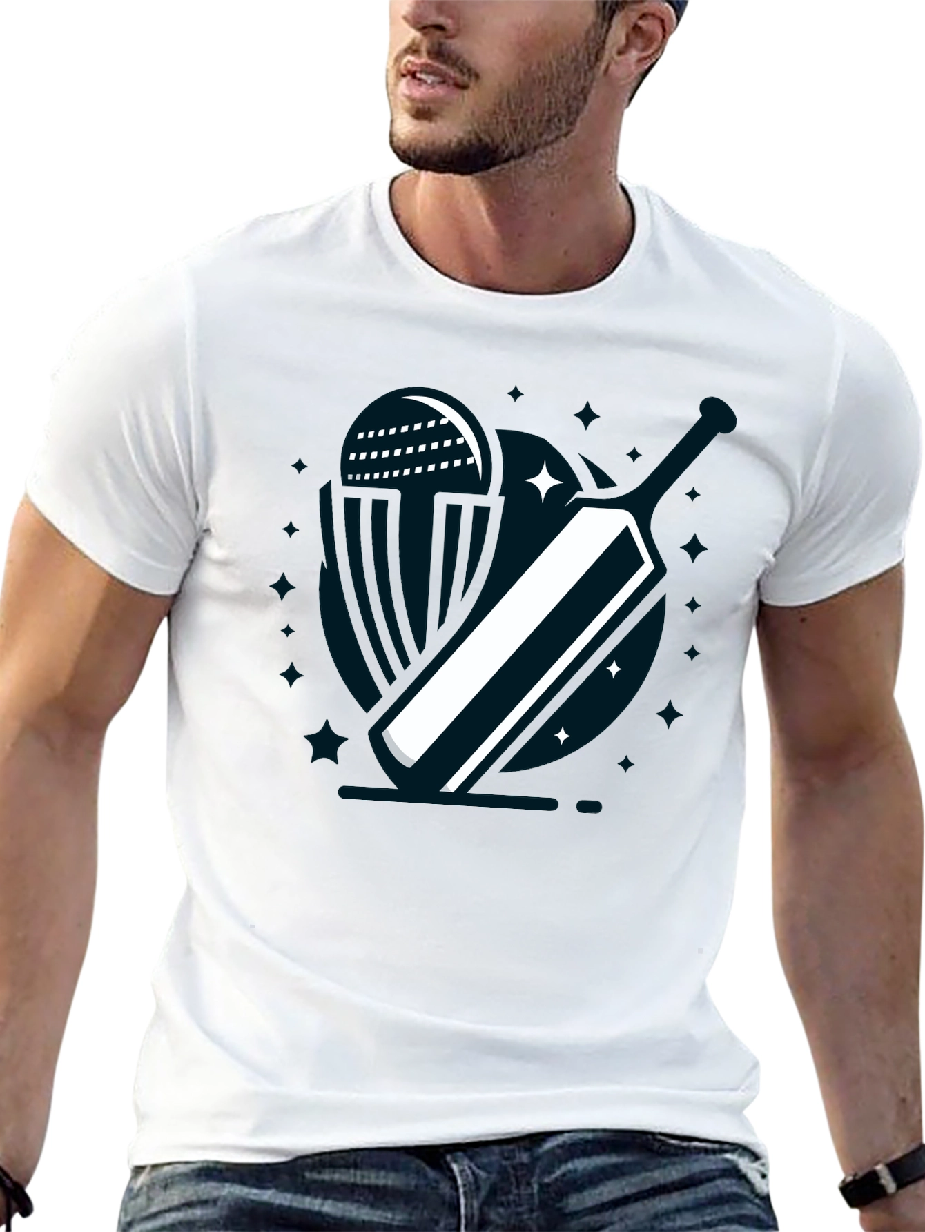 Cricket Bat T-Shirt - Stylish Graphic Tee for Cricket Fans