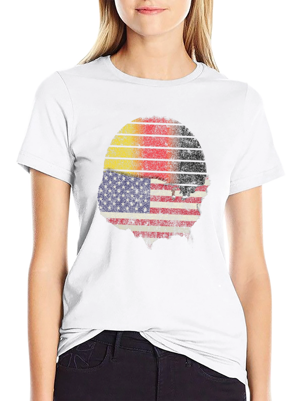 Distressed USA German Flag Graphic T-Shirt