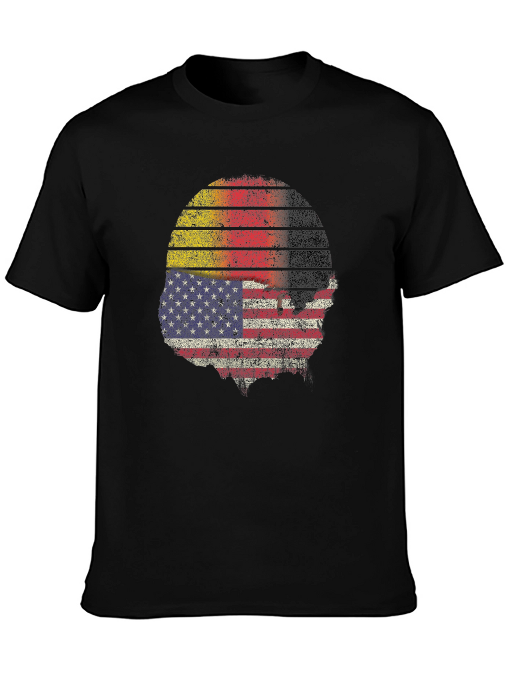 Distressed USA German Flag Graphic T-Shirt