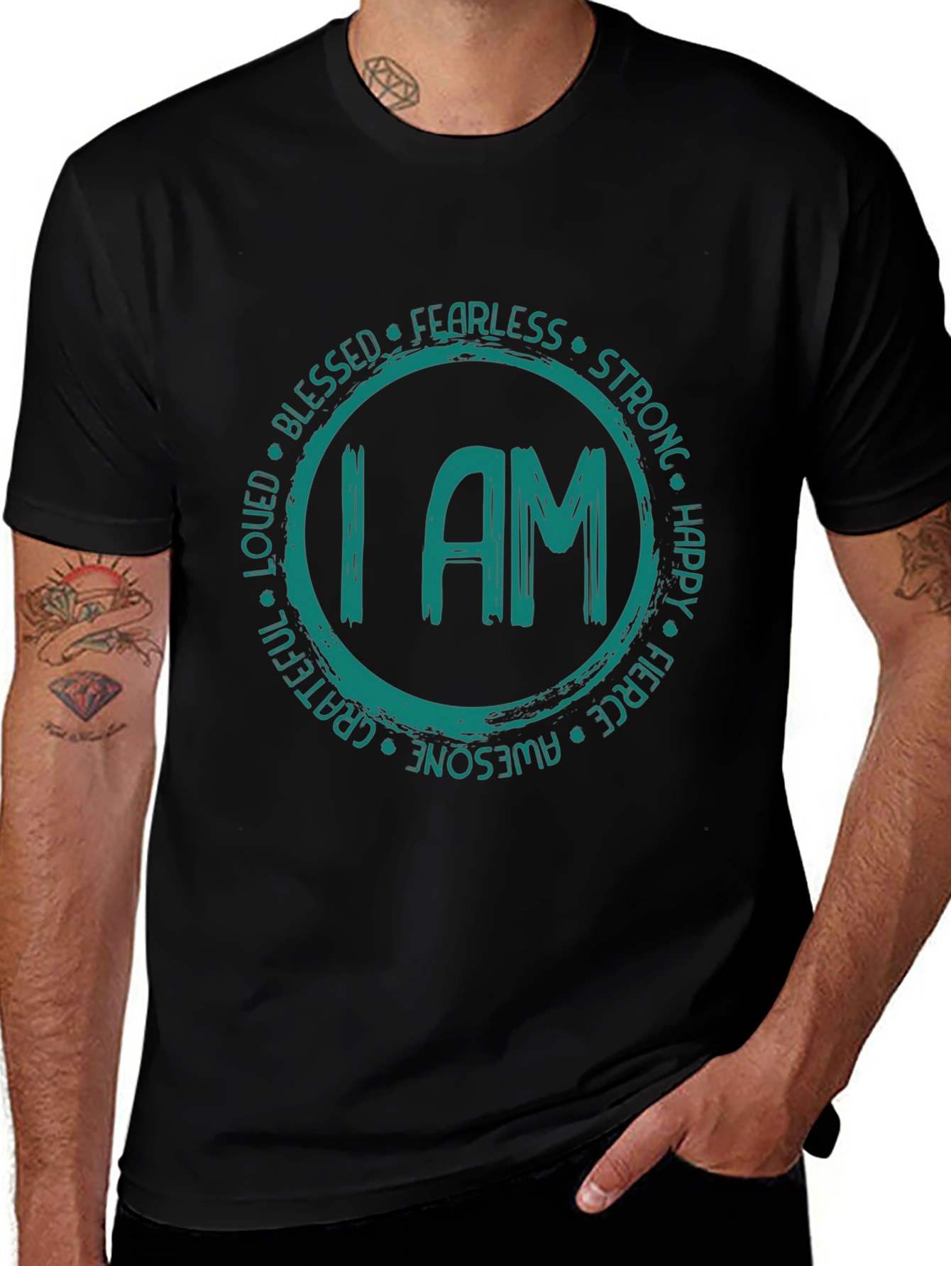 Empowering I AM Graphic Tee - Fearless Strong Awesome