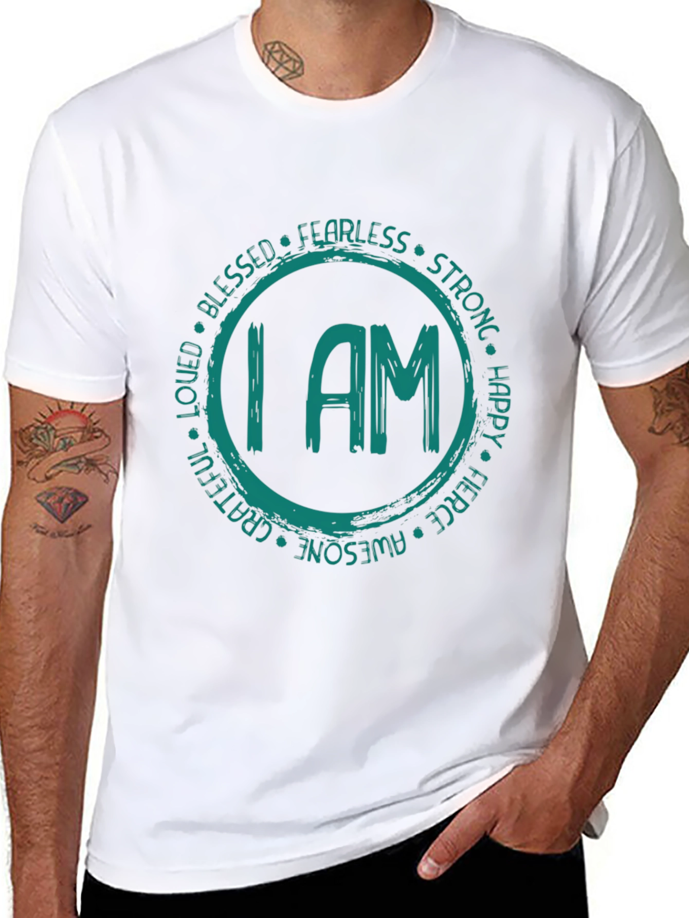 Empowering I AM Graphic Tee - Fearless Strong Awesome