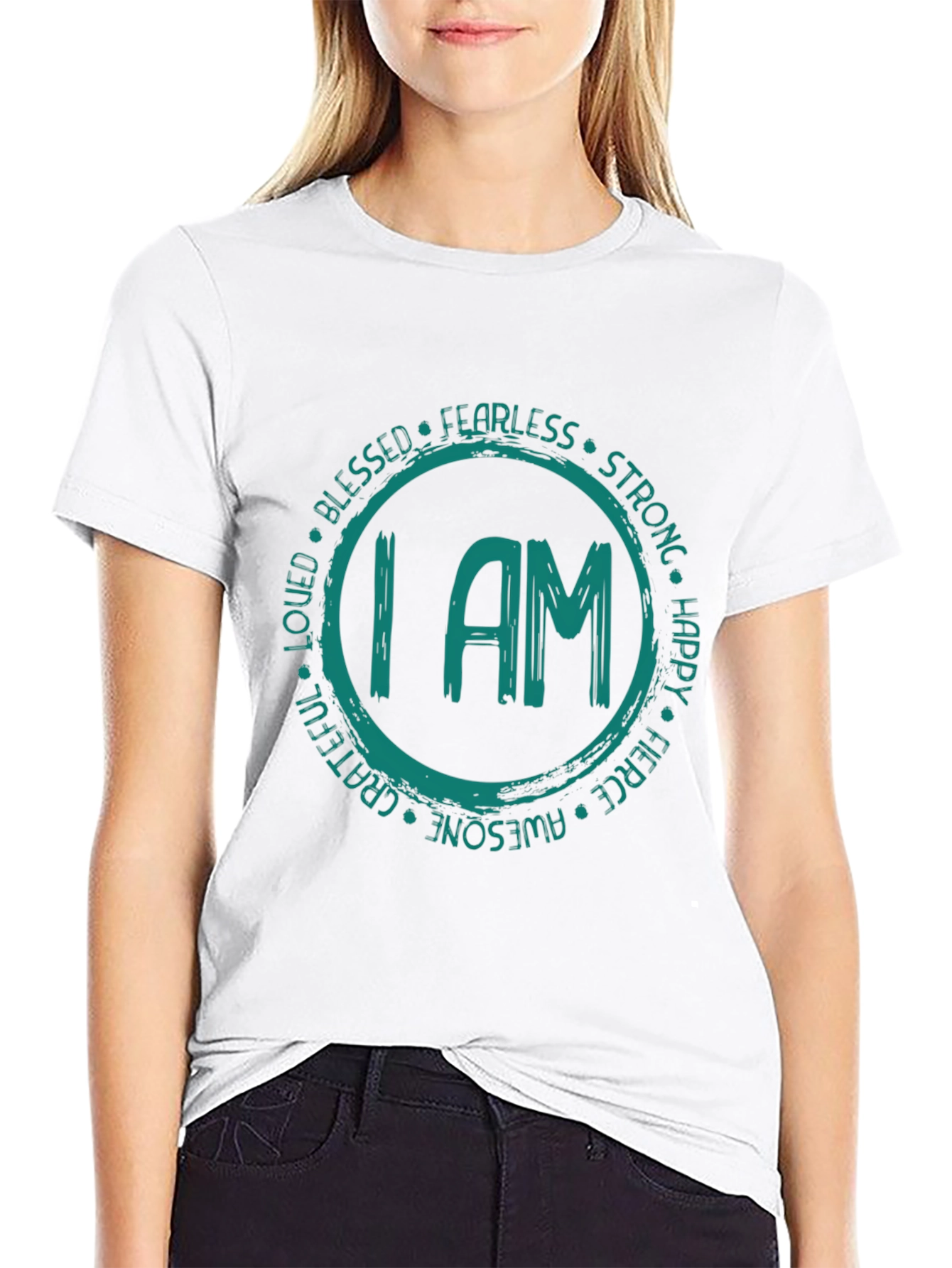 Empowering I AM Graphic Tee - Fearless Strong Awesome