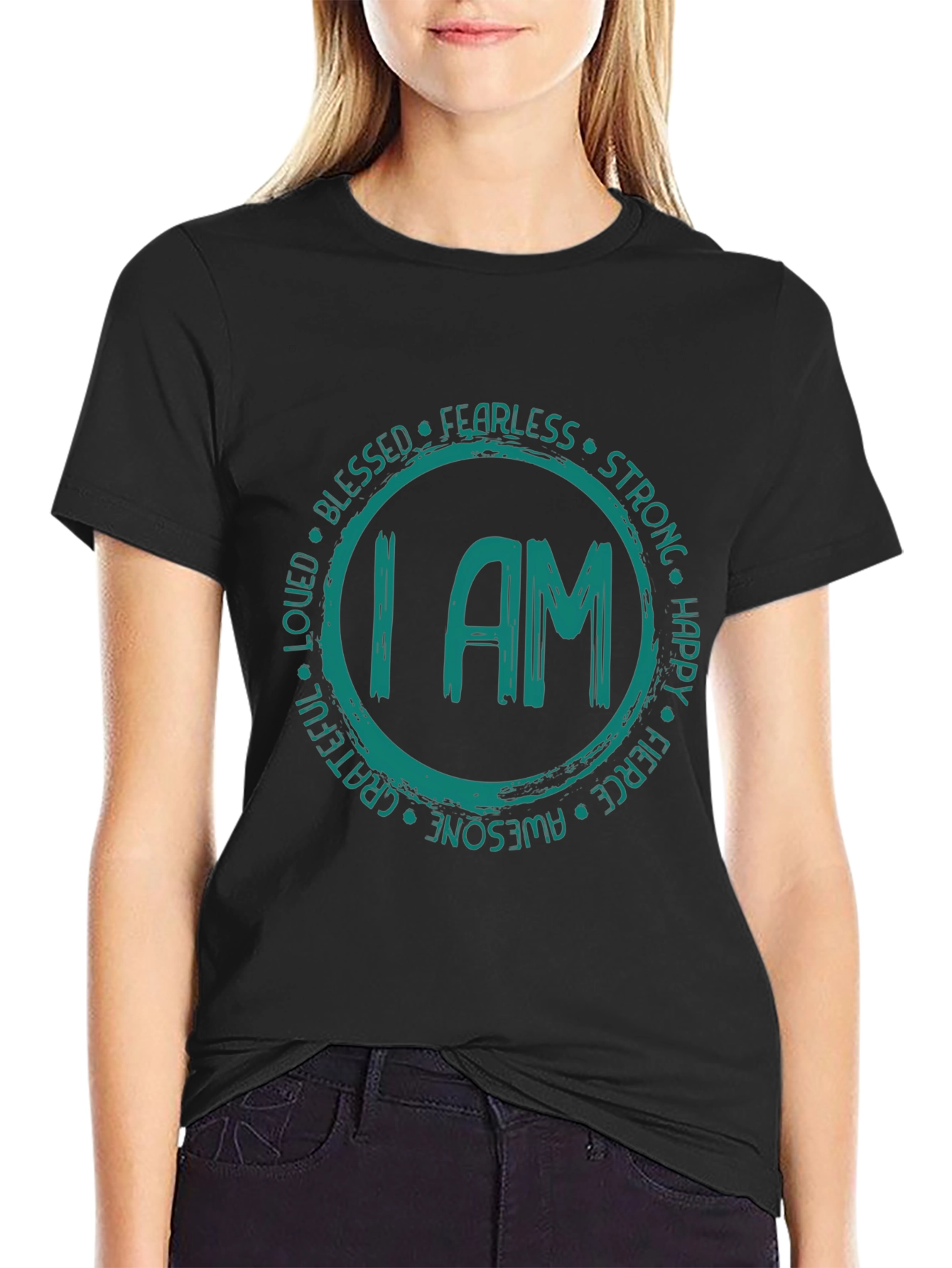 Empowering I AM Graphic Tee - Fearless Strong Awesome