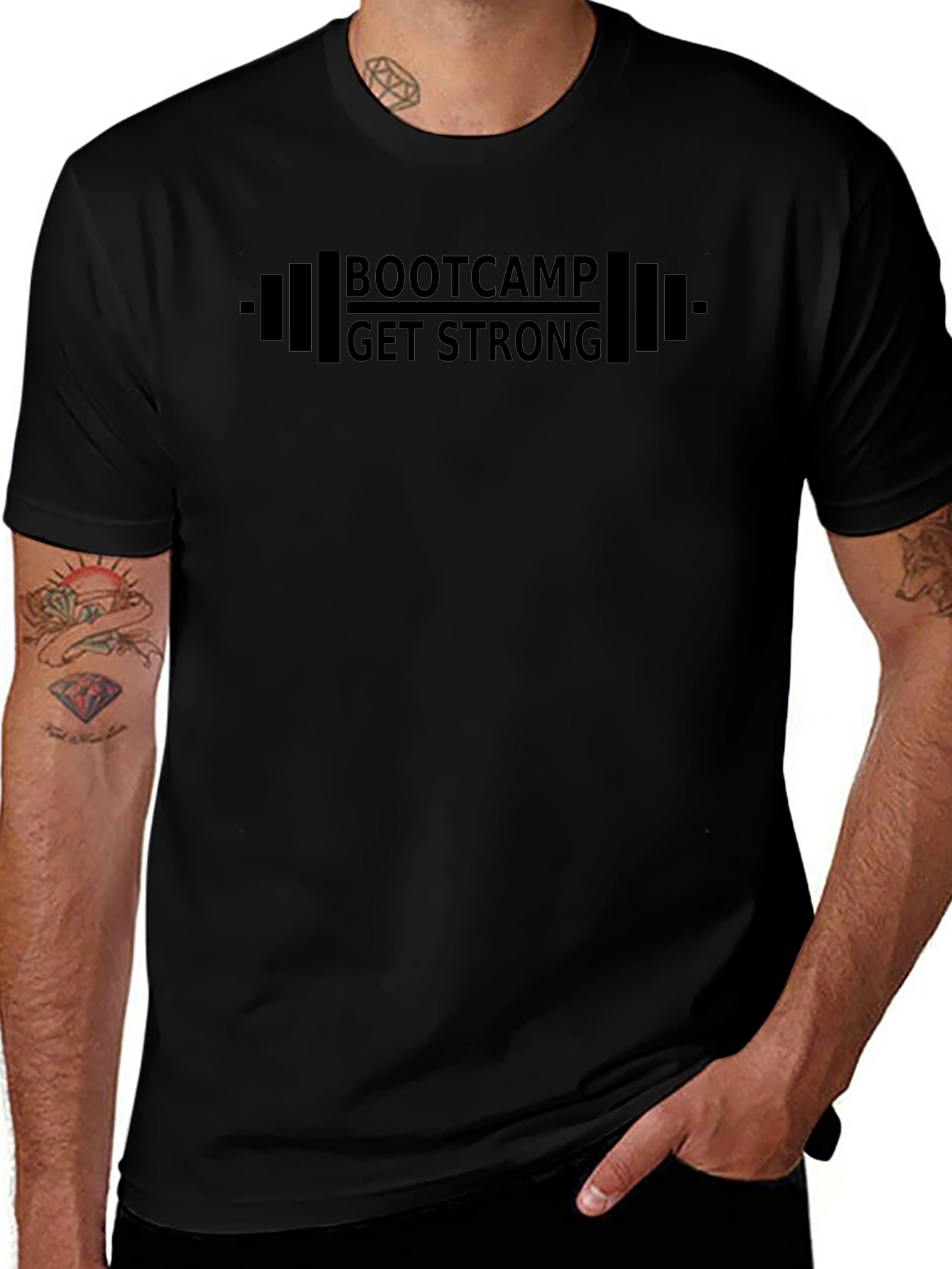 Bootcamp Get Strong Black T-Shirt - Workout Apparel
