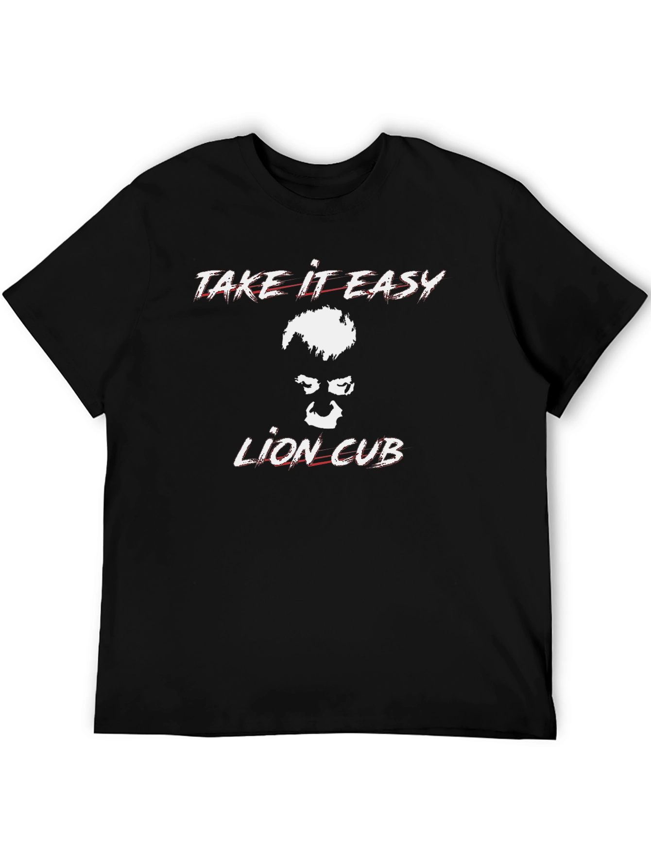 Take It Easy Lion Cub Black Graphic Tee