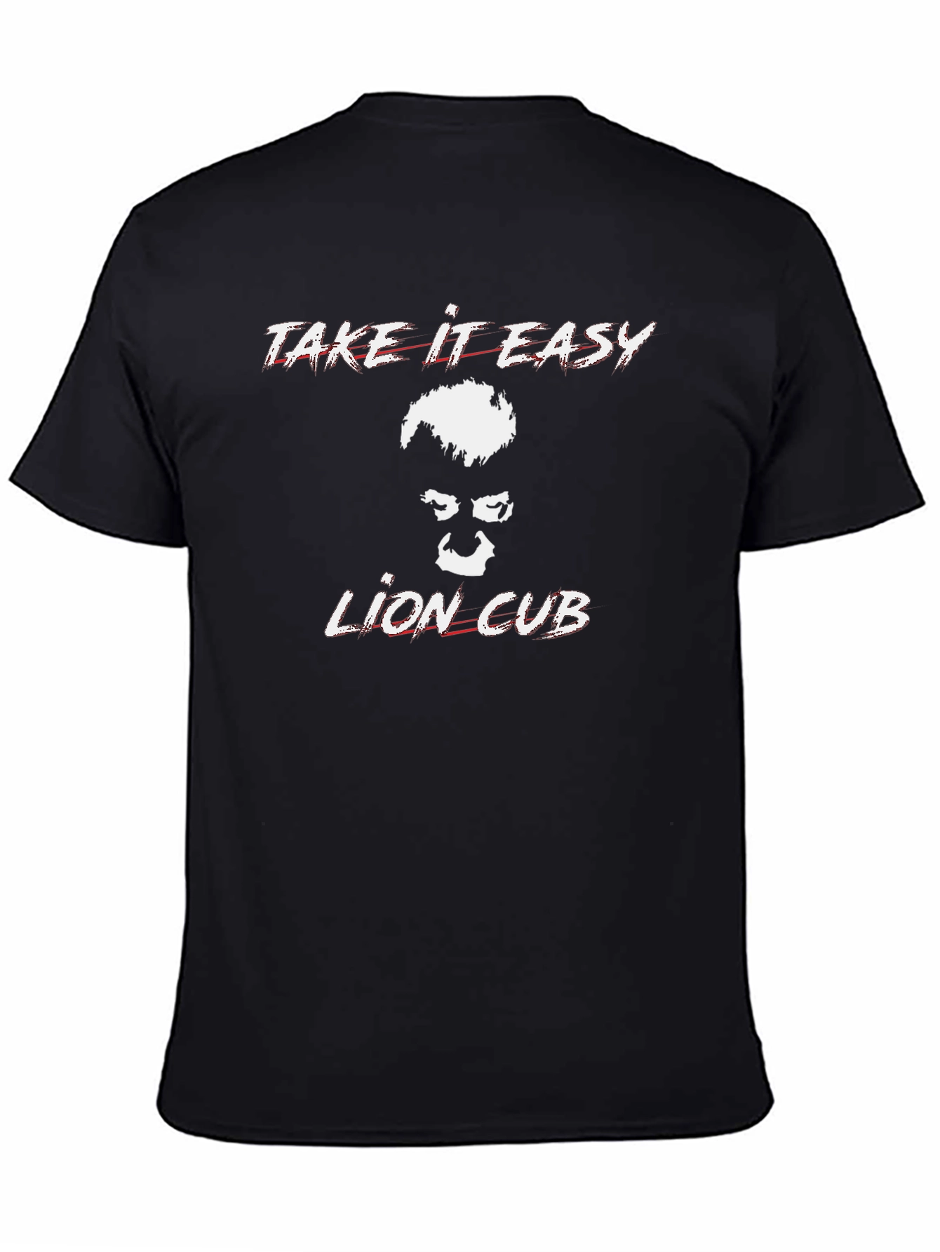 Take It Easy Lion Cub Black Graphic Tee