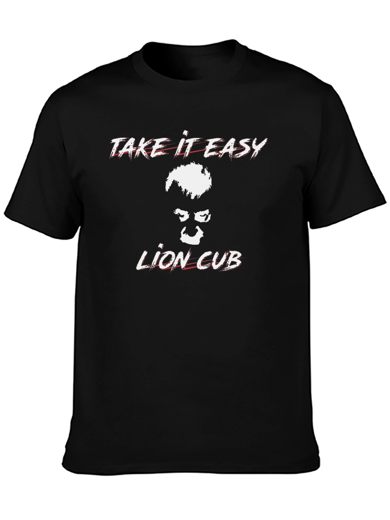 Take It Easy Lion Cub Black Graphic Tee