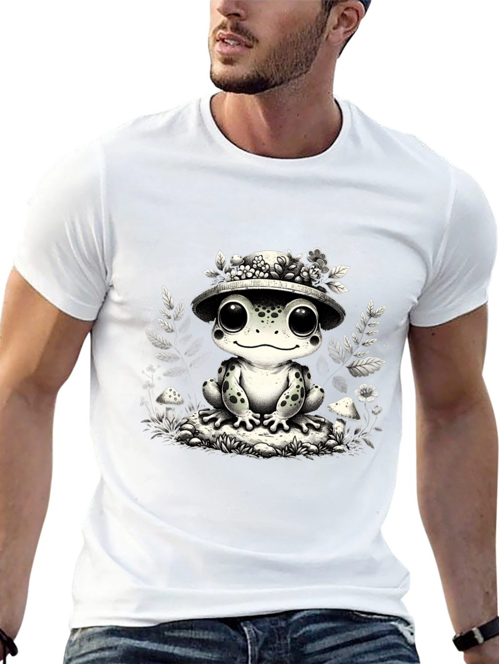 Cute Frog T-Shirt - Toad with Hat
