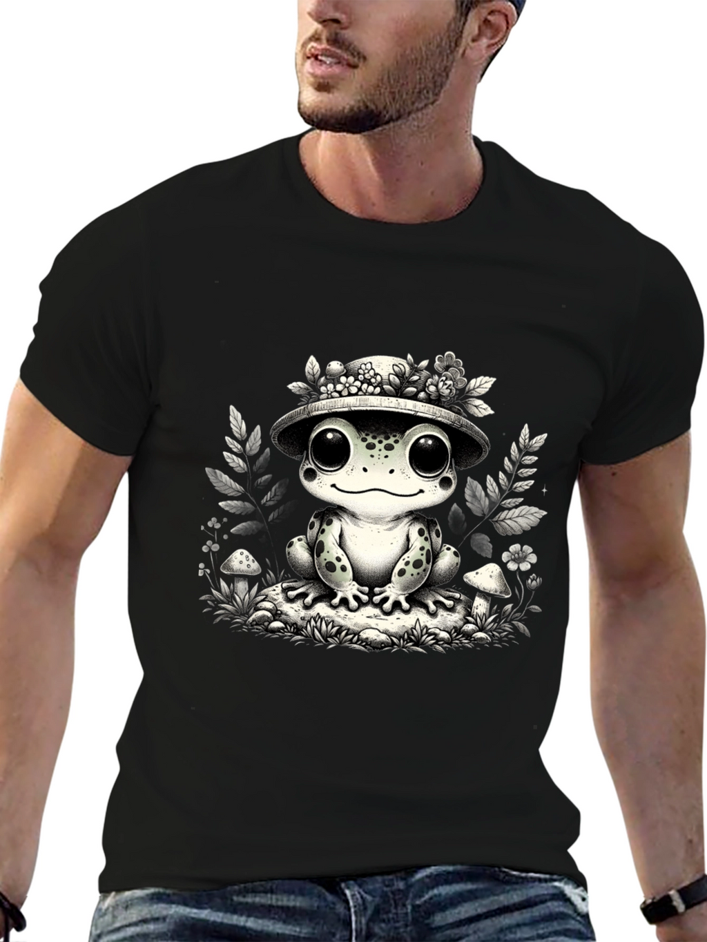 Cute Frog T-Shirt - Toad with Hat