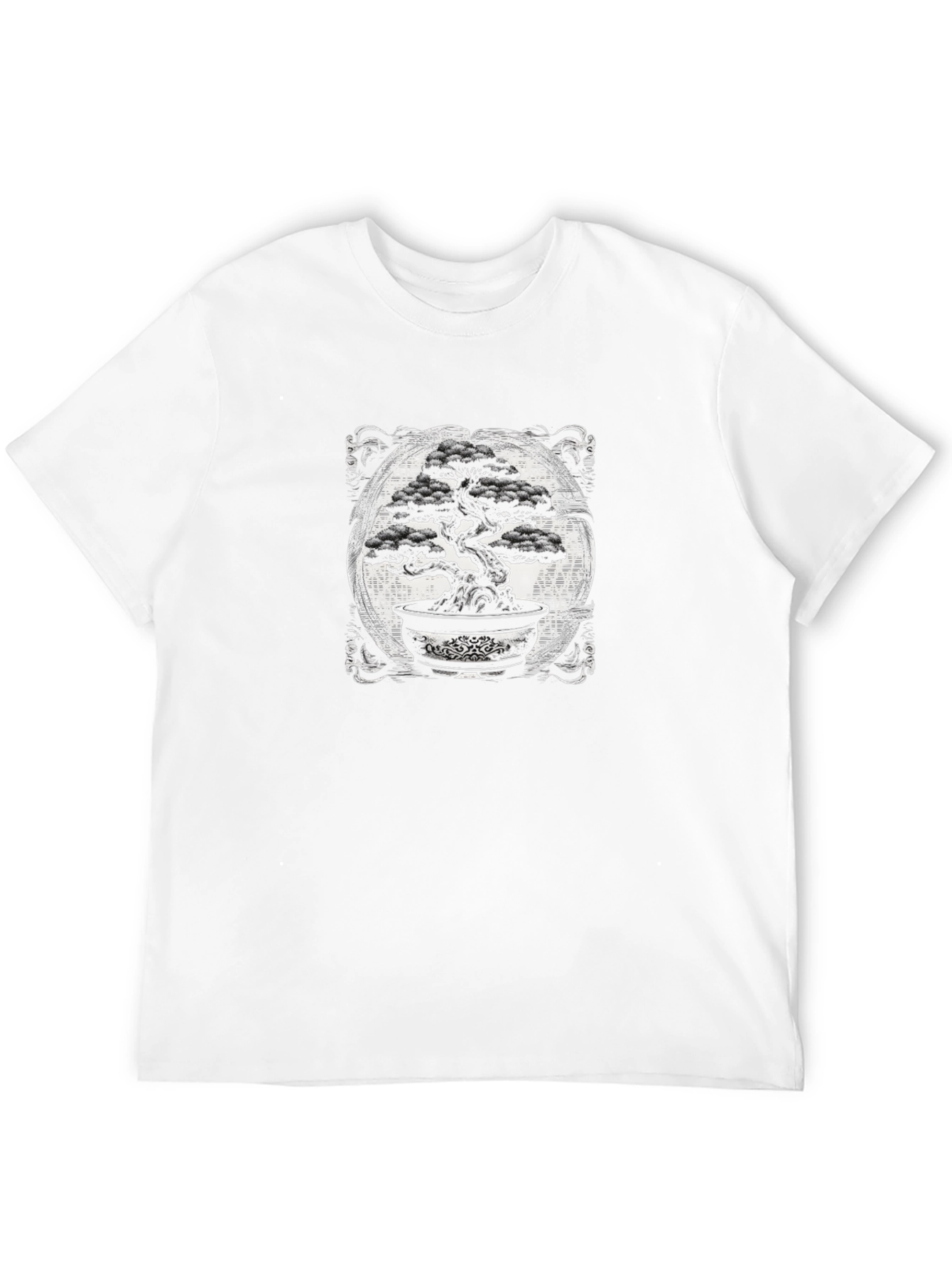 Bonsai Tree Graphic Tee - Black Cotton T-Shirt