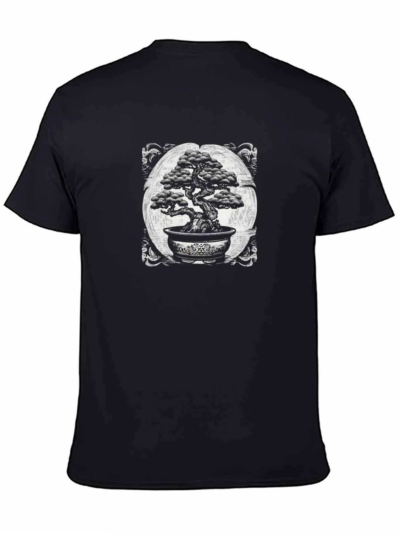 Bonsai Tree Graphic Tee - Black Cotton T-Shirt