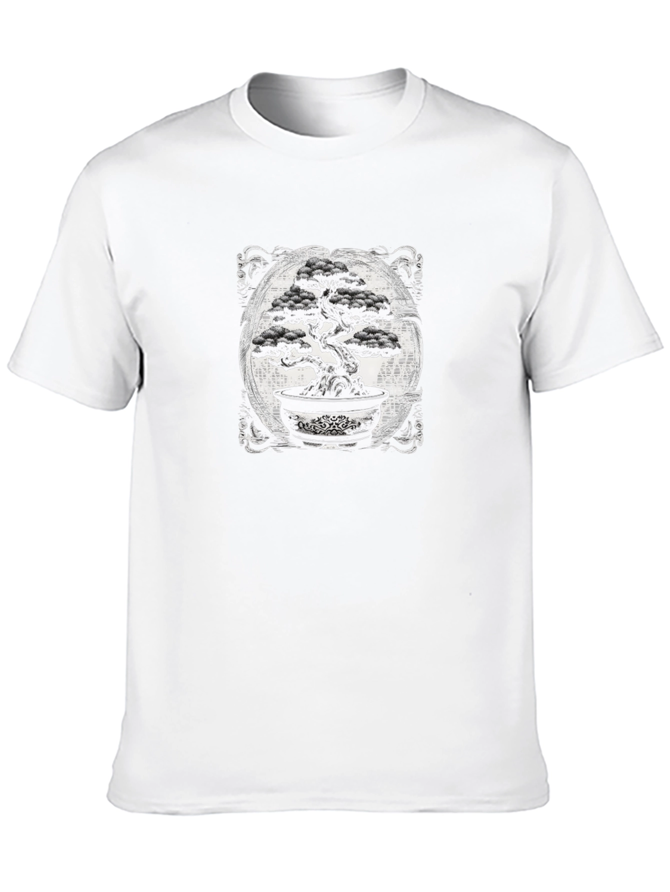 Bonsai Tree Graphic Tee - Black Cotton T-Shirt