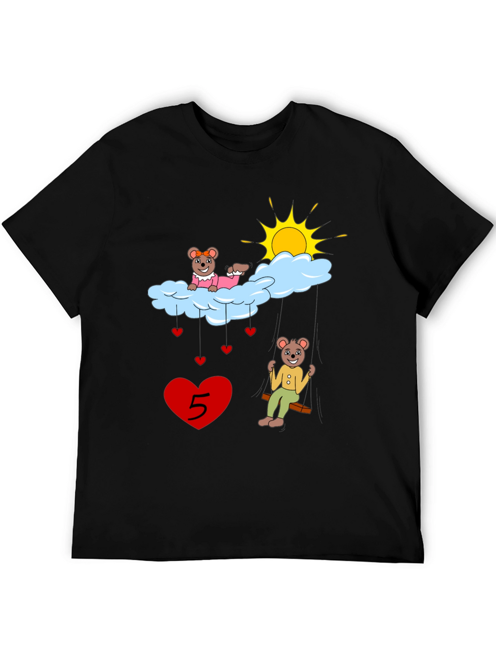 Cute Cartoon 5th Birthday T-Shirt