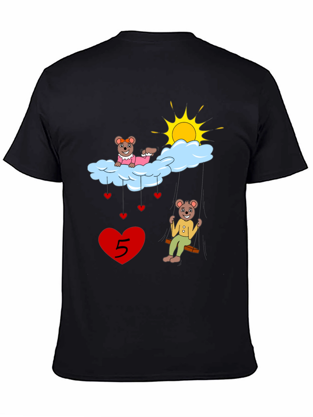 Cute Cartoon 5th Birthday T-Shirt