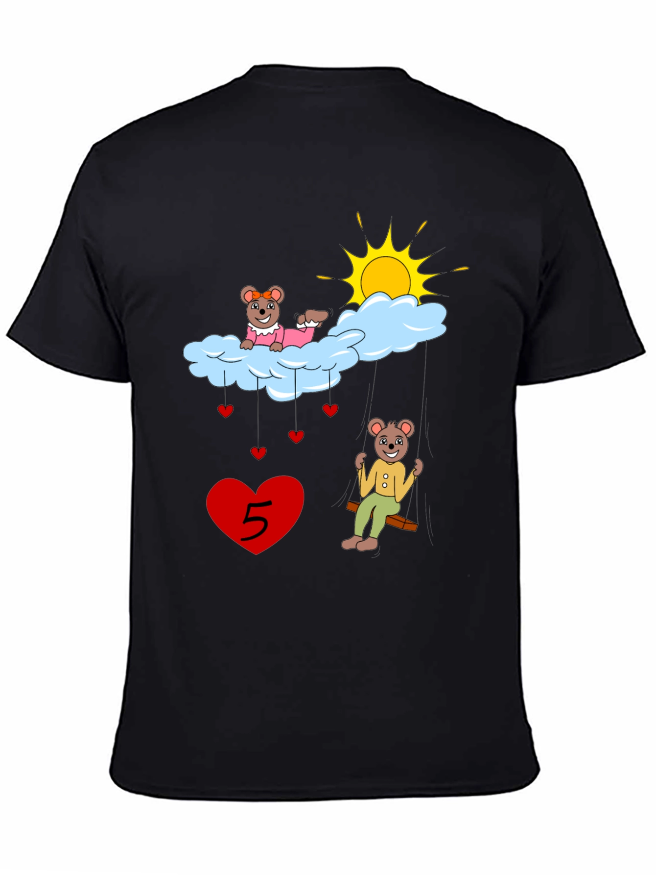 Cute Cartoon 5th Birthday T-Shirt