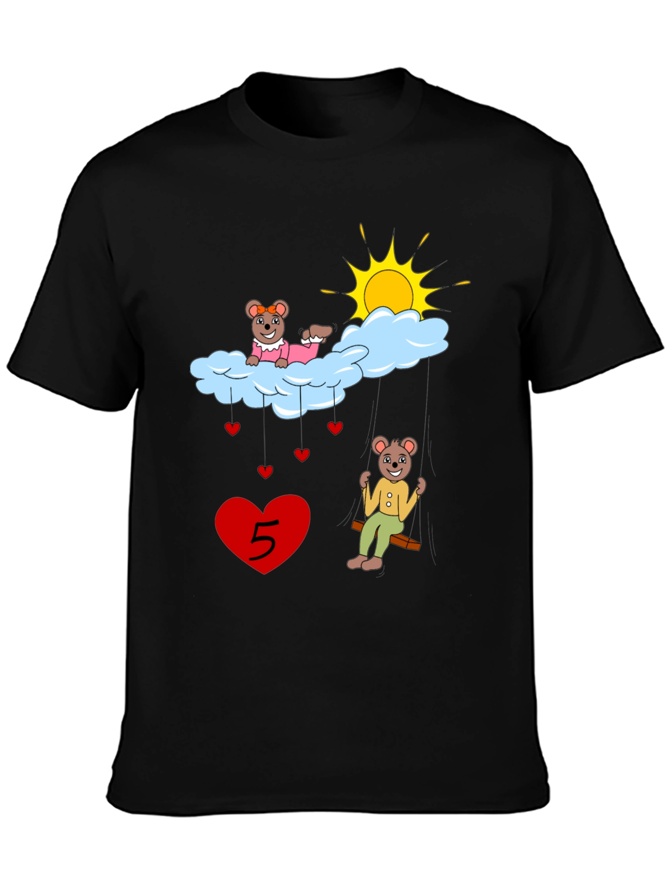 Cute Cartoon 5th Birthday T-Shirt