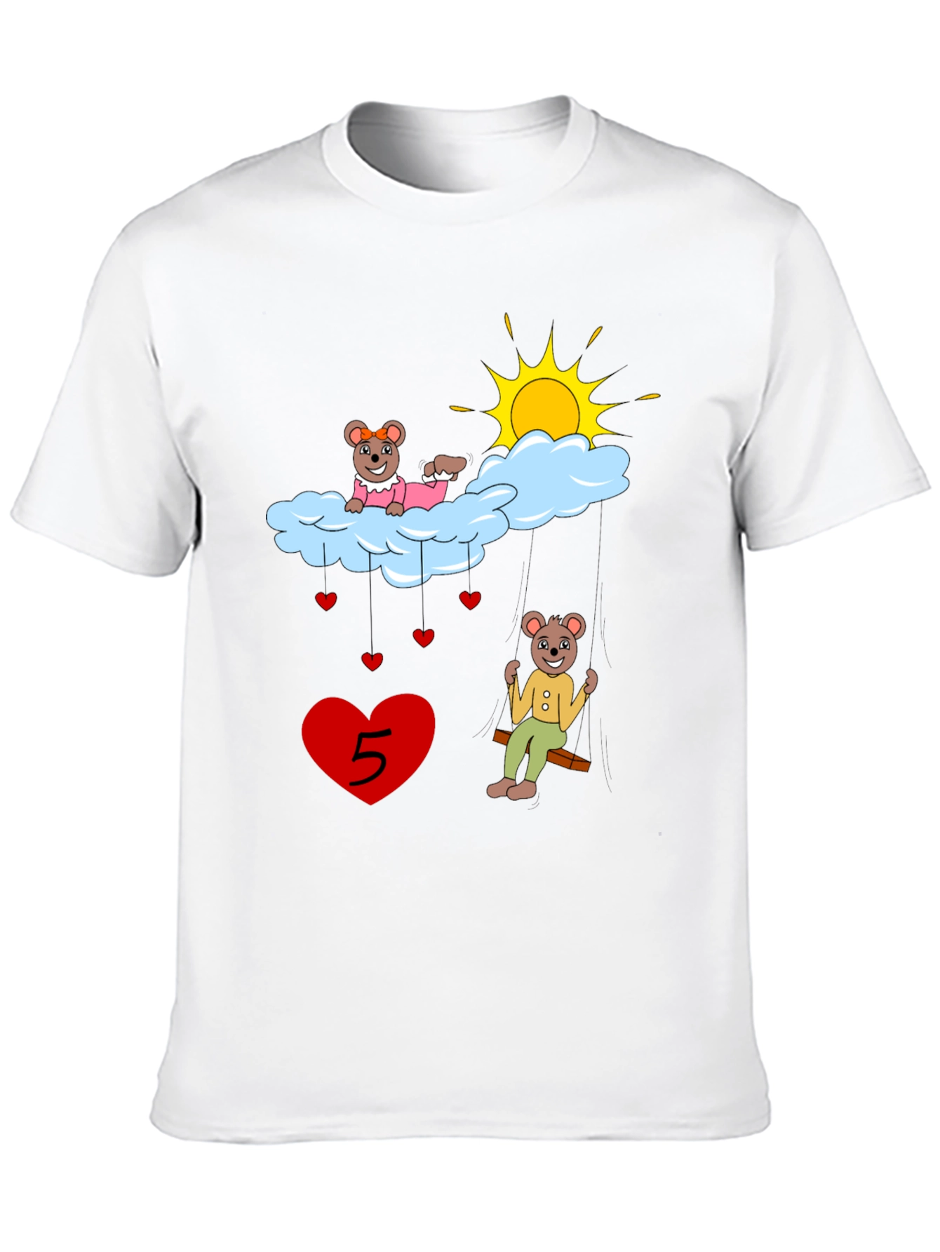 Cute Cartoon 5th Birthday T-Shirt