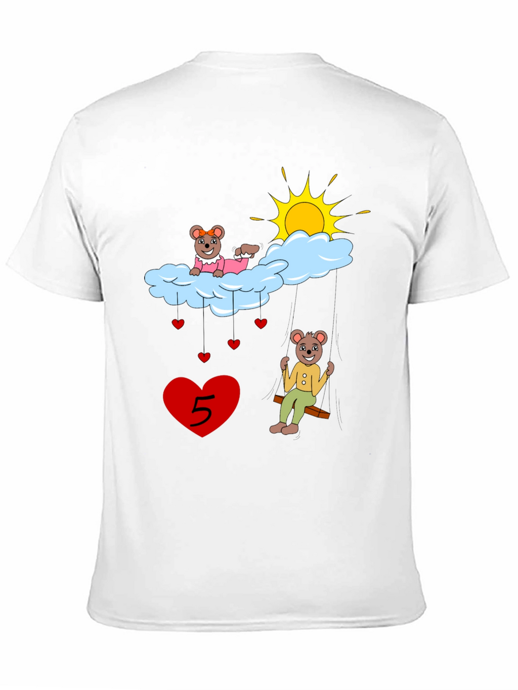 Cute Cartoon 5th Birthday T-Shirt